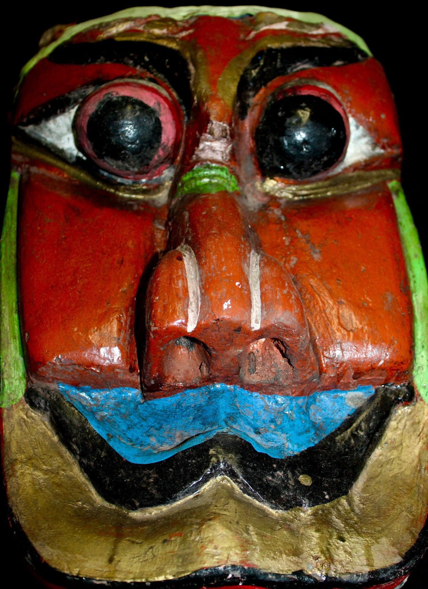 Javanese Barong Mask Lion Dance Polychrome Hand Carved Wood Indonesian Folk ART - Acadia World Traders
