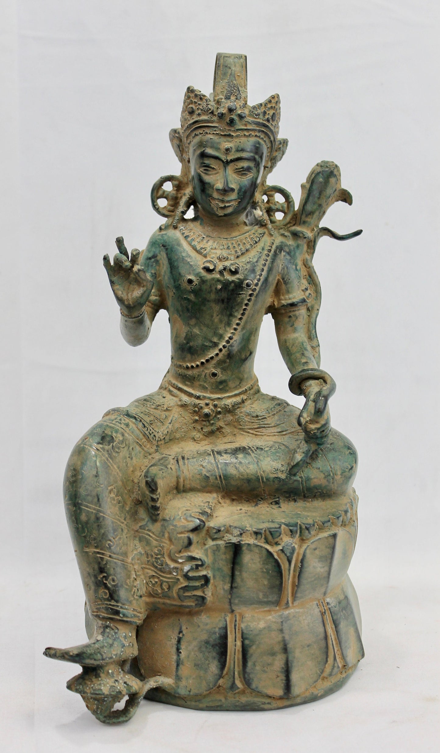 Balinese Dewi Sri Verdigris Bronze Statue Rice Goddess Lost wax Art Sculpture Bali Art