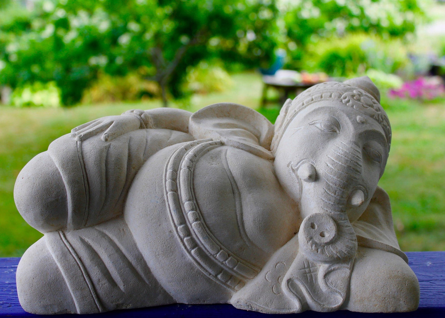 Ganapati Ganesha Stone Garden Statue hand carved limestone Bali Art