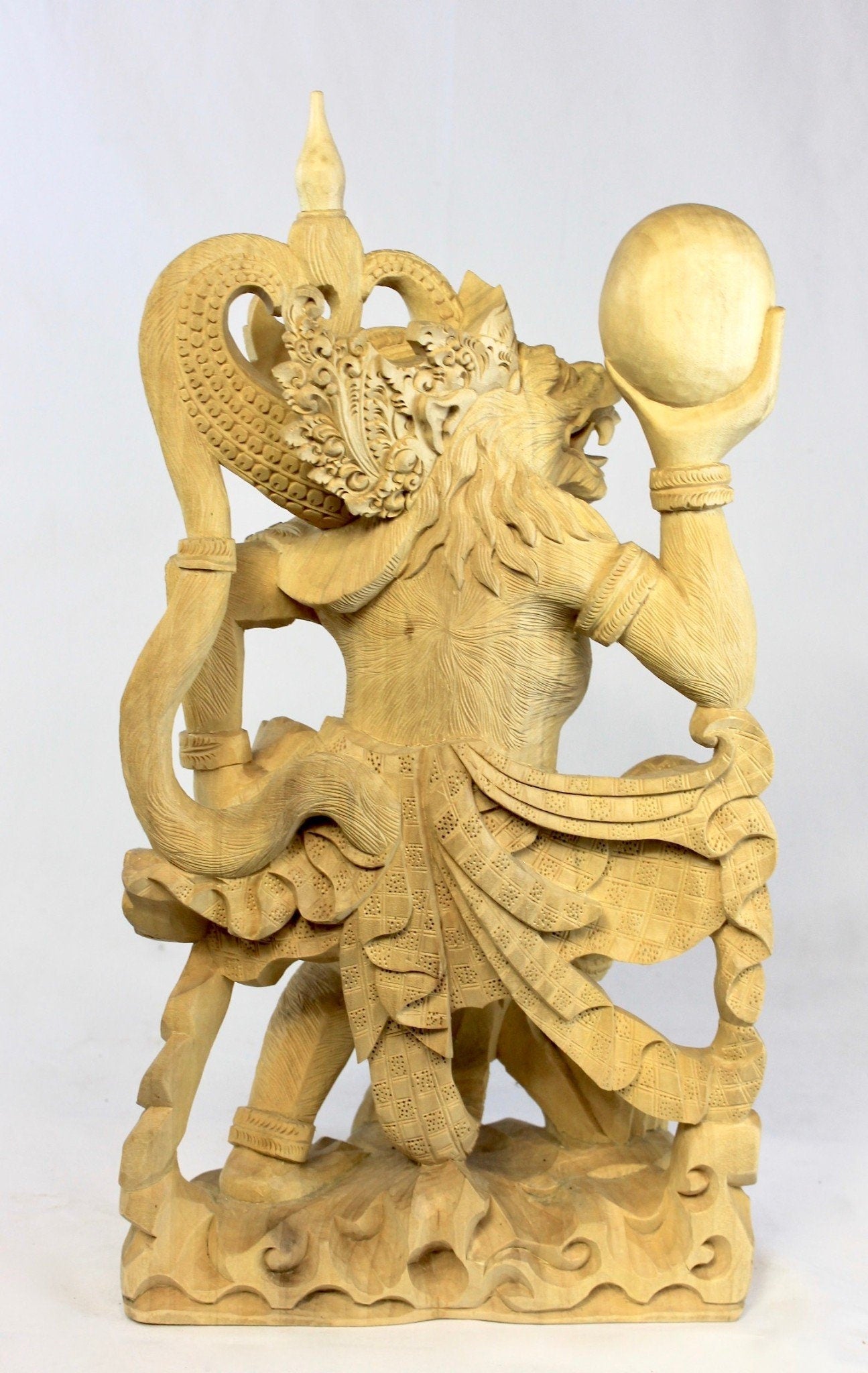 Balinese Hanuman Monkey God Sculpture Ramayana Bali Art hand Carved Wood Statue - Acadia World Traders