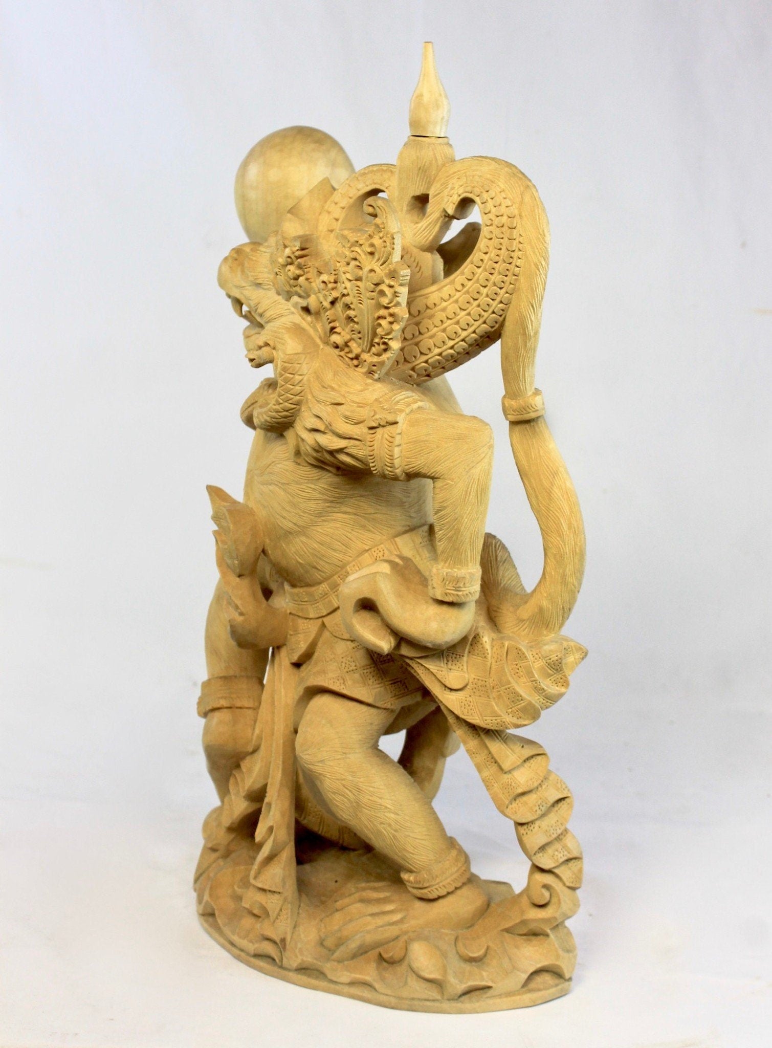 Balinese Hanuman Monkey God Sculpture Ramayana Bali Art hand Carved Wood Statue - Acadia World Traders