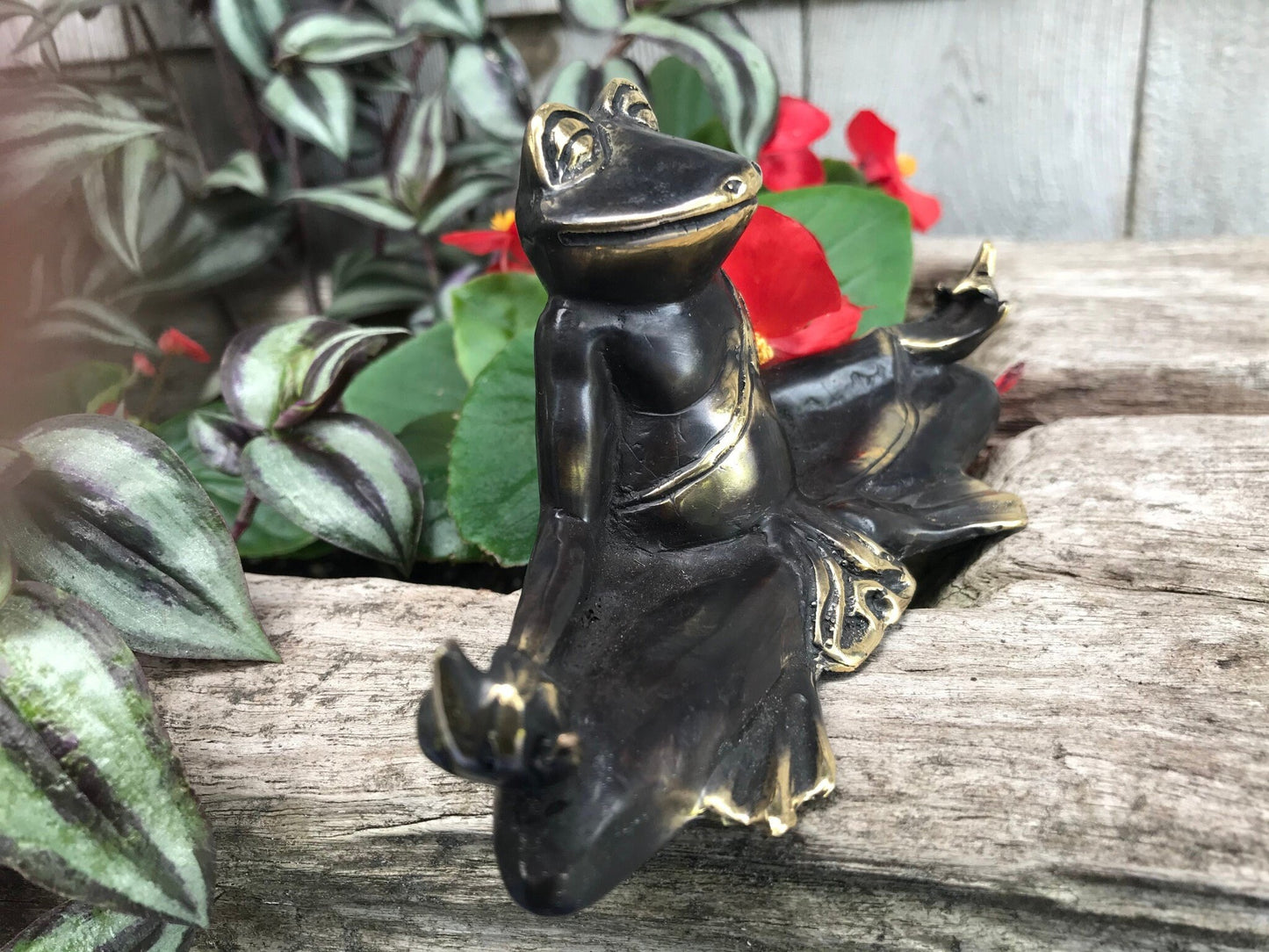 Meditating Yoga Frog statue Sculpture Zen Buddha cast Bronze Bali Art - Acadia World Traders