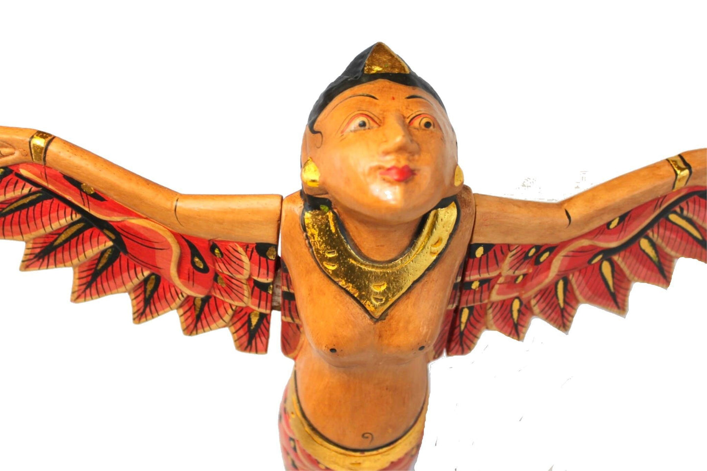 Bali Winged Flying Mermaid Mobile Spiritchaser Carved wood Balinese art 15"