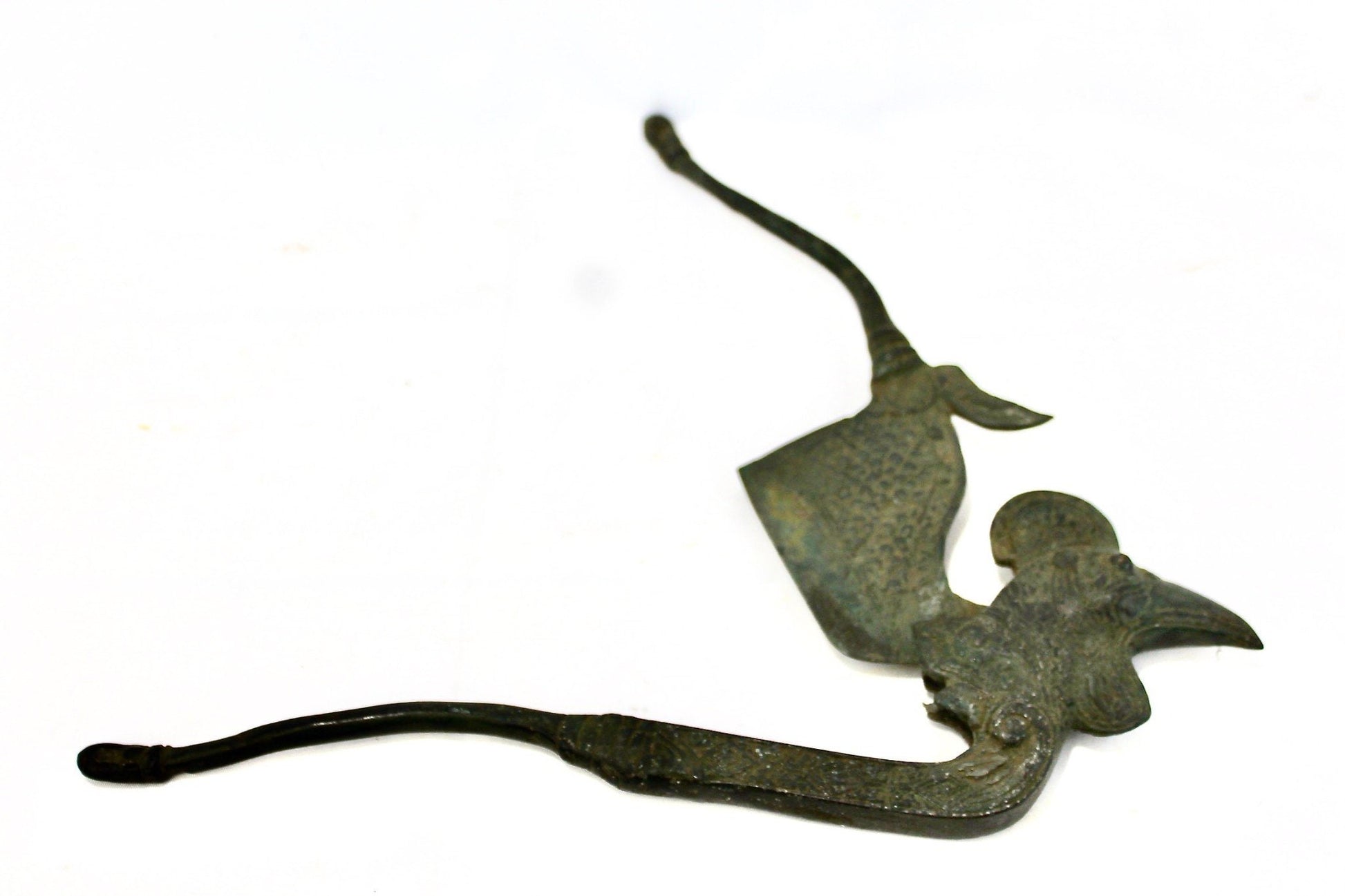 Antique Indonesian Betel Nut Pinang Scissors Bronze Chicken Shape 12" LONG - Acadia World Traders