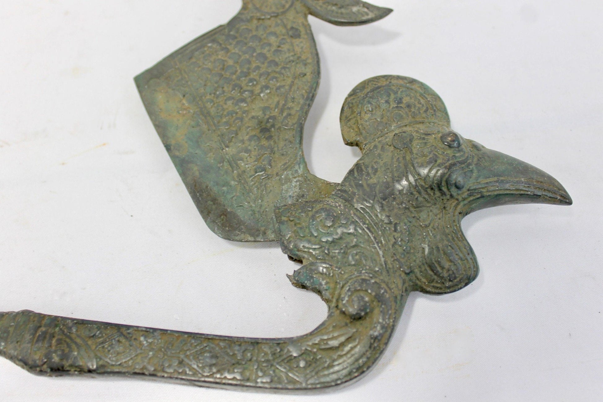 Antique Indonesian Betel Nut Pinang Scissors Bronze Chicken Shape 12" LONG - Acadia World Traders