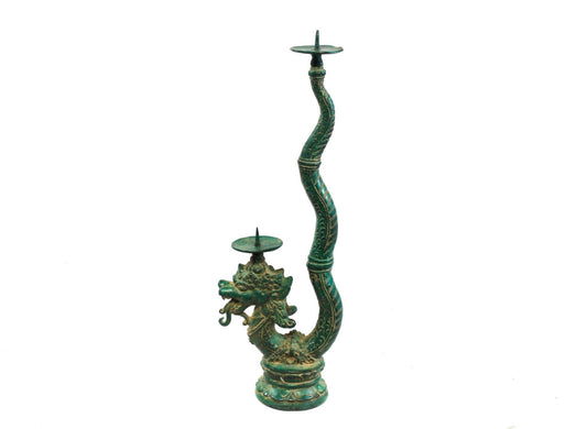 Naga Dragon Statue candlestick Candelabra handcrafted Bronze Balinese Art - Acadia World Traders