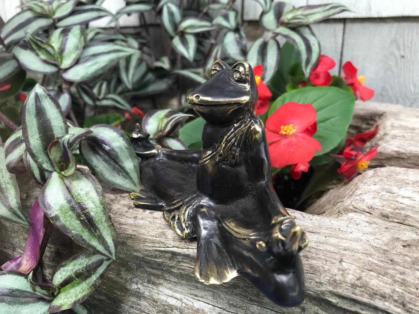 Meditating Yoga Frog statue Sculpture Zen Buddha cast Bronze Bali Art - Acadia World Traders