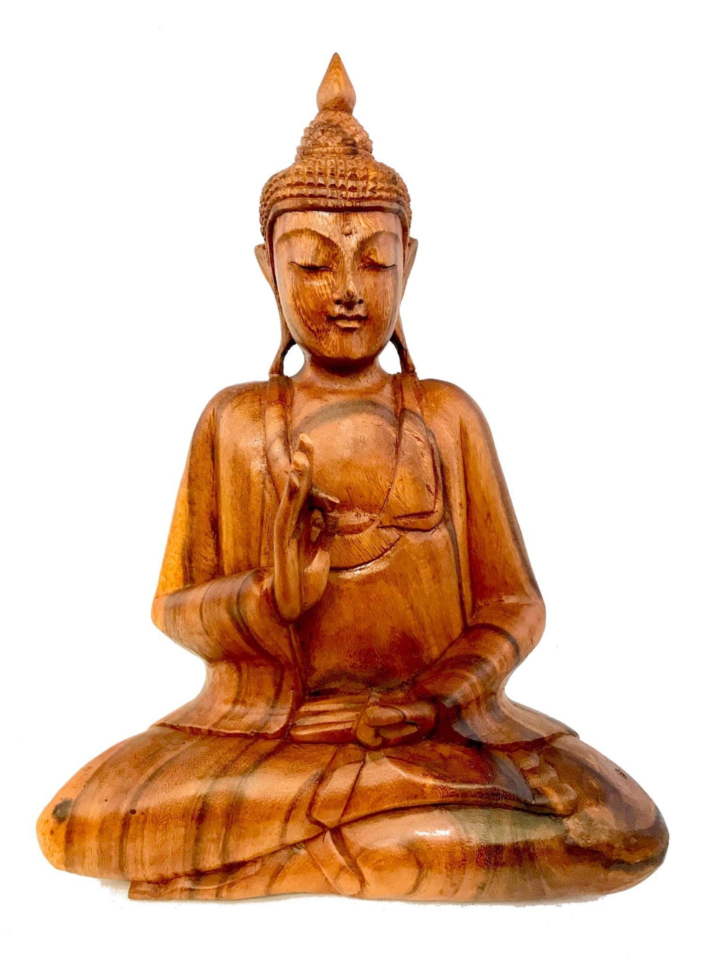 Vitarka Teaching Buddha Sculpture Hand Carved wood Statue Balinese Art