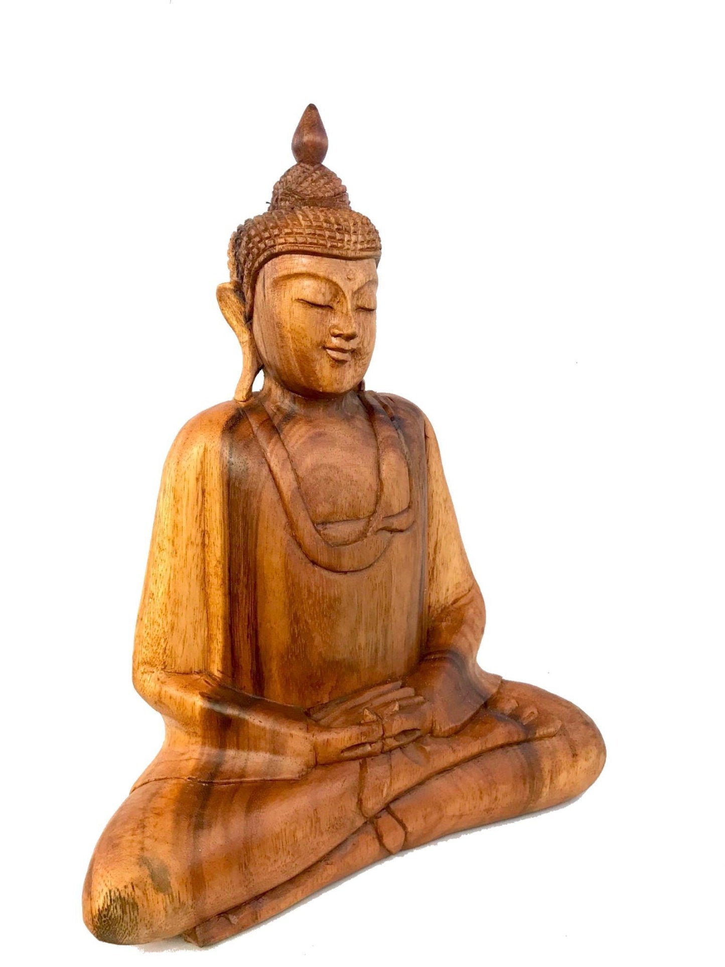 Dhyana Pose Buddha Meditating Statue Hand Carved wood Sculpture Balinese Art