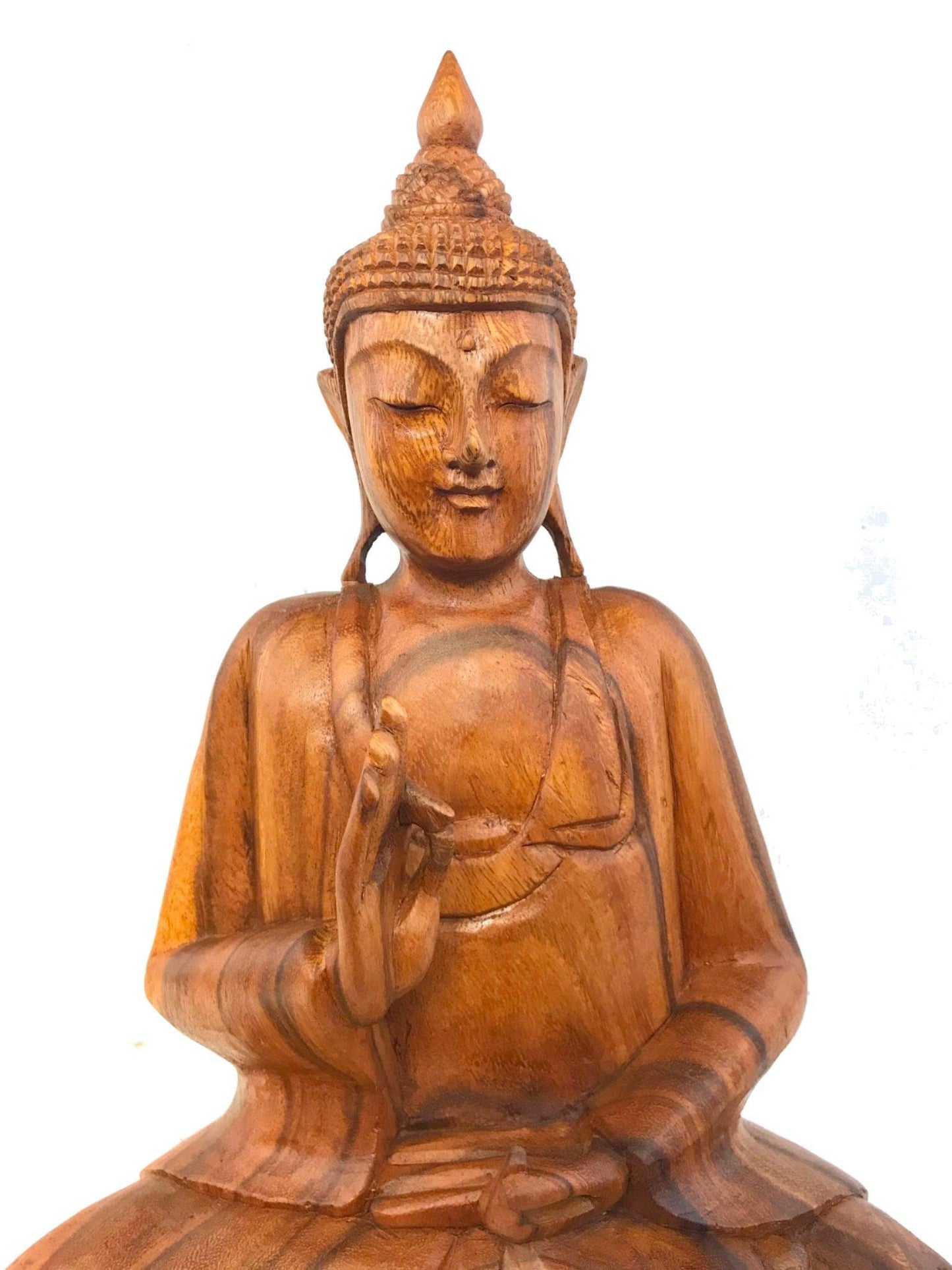 Vitarka Teaching Buddha Sculpture Hand Carved wood Statue Balinese Art