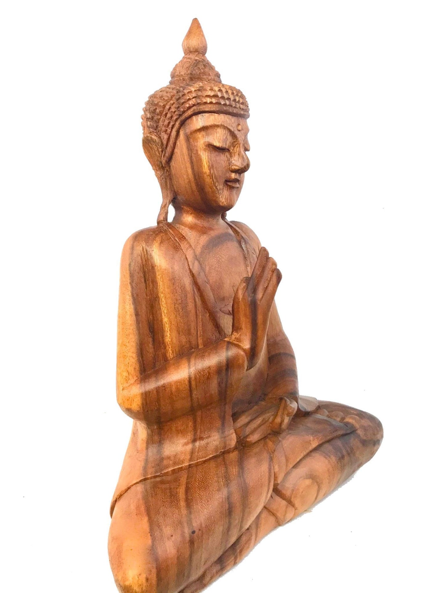 Vitarka Teaching Buddha Sculpture Hand Carved wood Statue Balinese Art