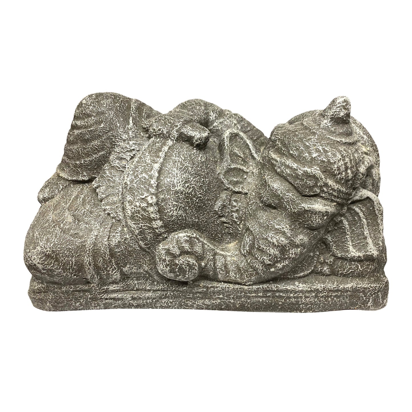 Reclining Ganesha Garden Statue handmade cast lava stone concrete Balinese Hindu Yard Art sleeping elephant god