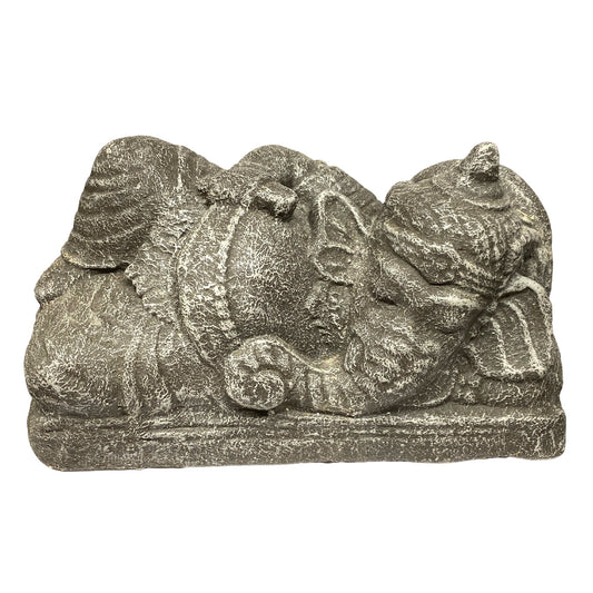 Reclining Ganesha Garden Statue handmade cast lava stone concrete Balinese Hindu Yard Art sleeping elephant god