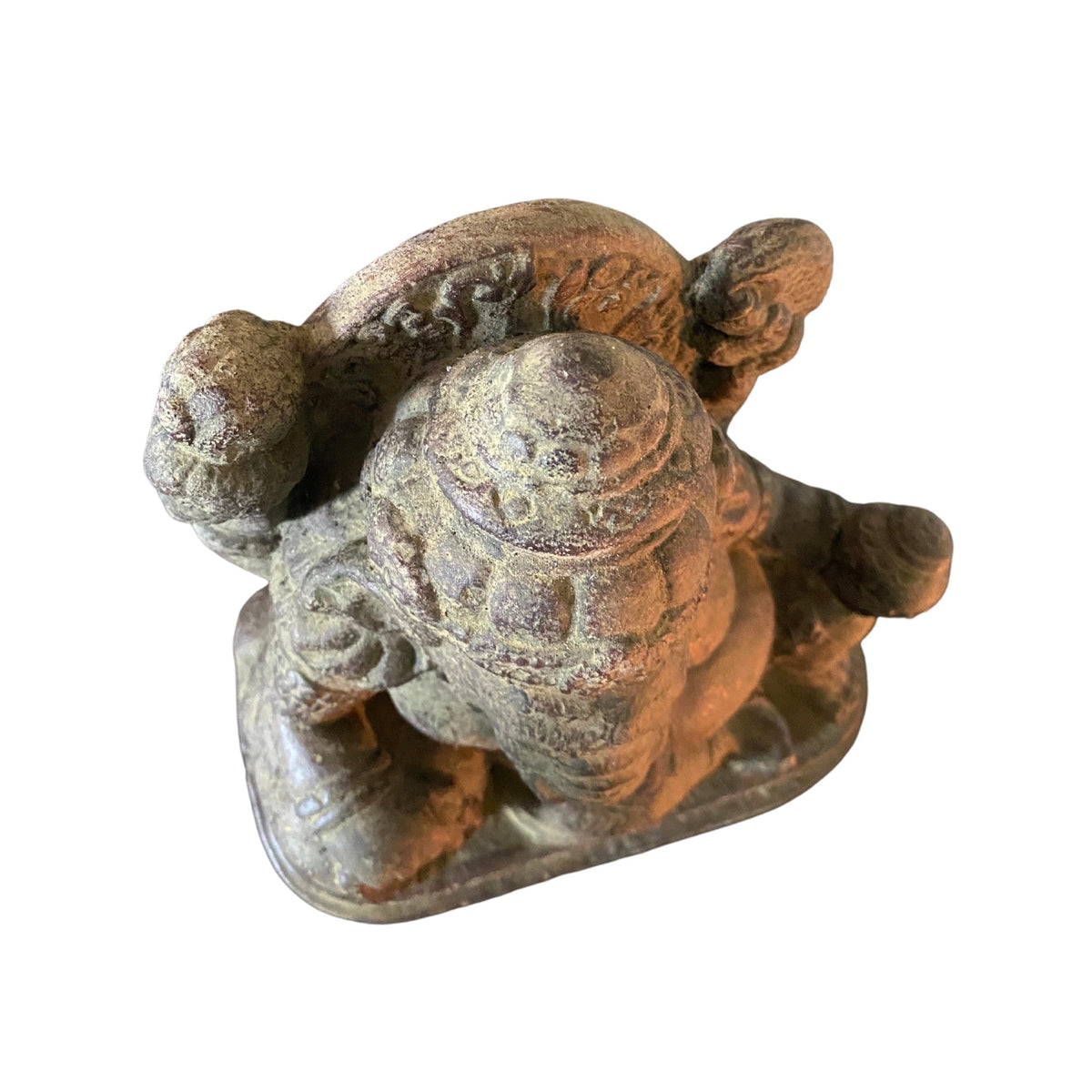 Reclining Ganesha Garden Statue: Cast Lava Stone Yard Sculpture, Balinese Art - Acadia World Traders