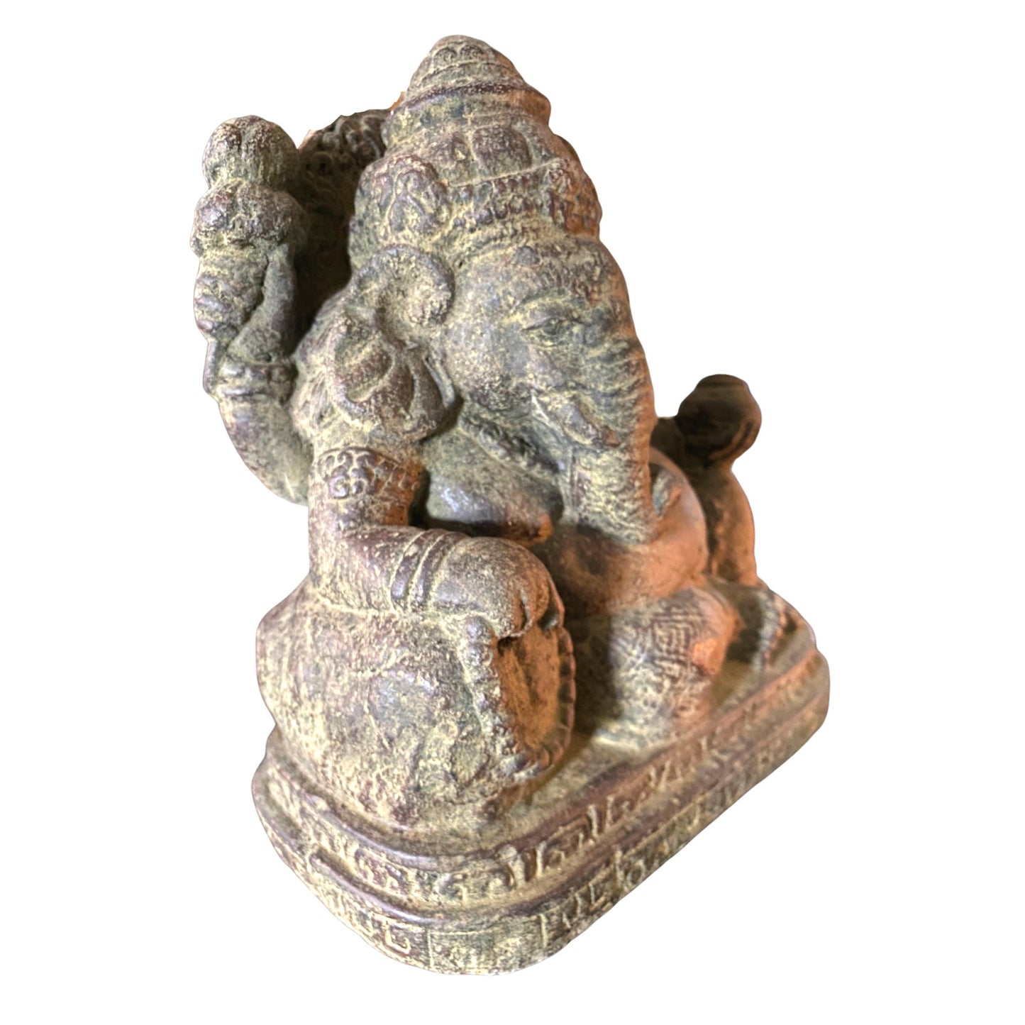 Shri Ganesha Reclining Statue Garden statuary Remover Obstacles Handmade Cast Lava stone sculpture Bali art Eclectic Decor