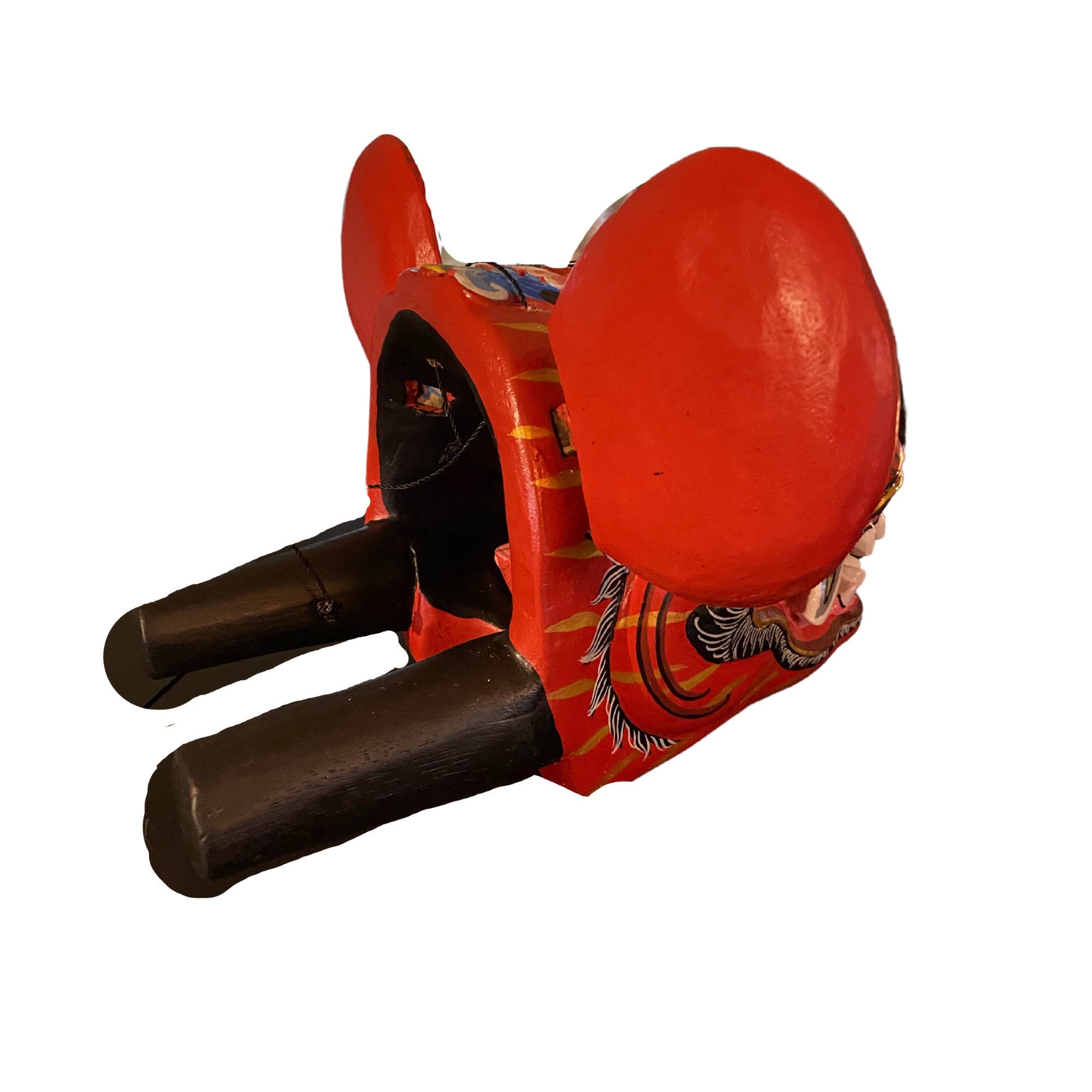 Balinese Barong Tiger Mask Macan Traditional  Dance Mask Guardian Topeng Demon Bali Folk Art Polychrome Hand carved Wood Carving Red - Acadia World Traders