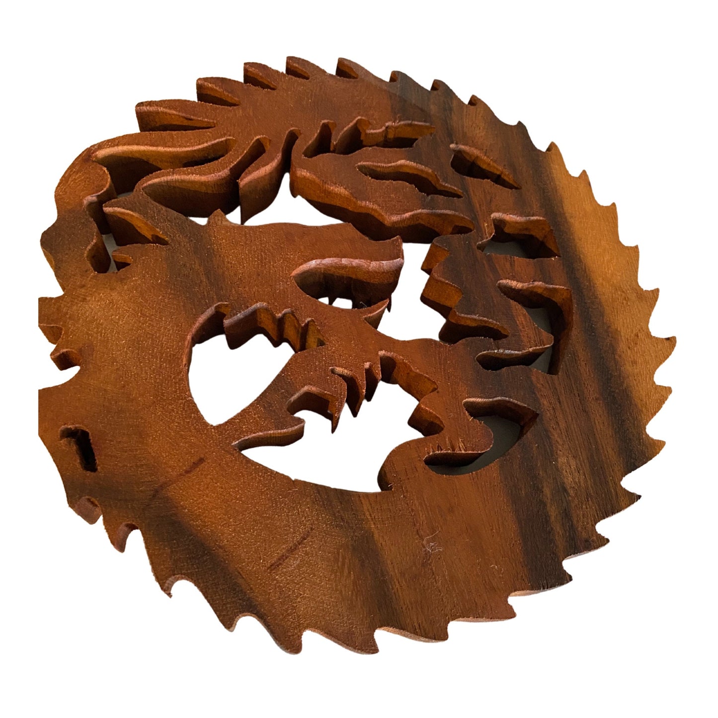Naga Dragon Round Wall Sculpture Panel Hand Carved Balinese art