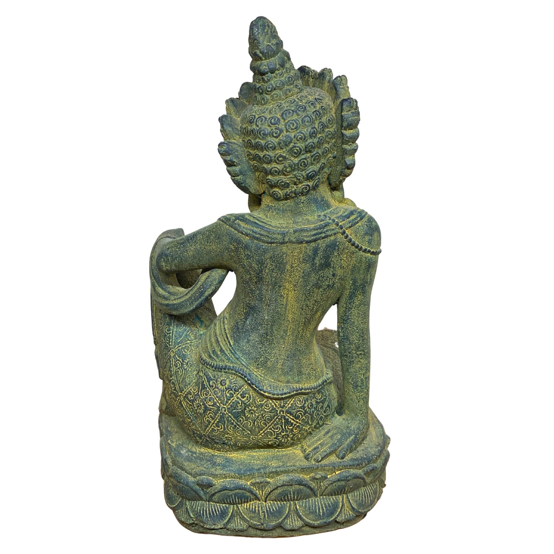 Guanyin Kwan Yin Garden Statue Water Moon Goddess Cast Stone Sculpture Buddhist Bali Art - Acadia World Traders