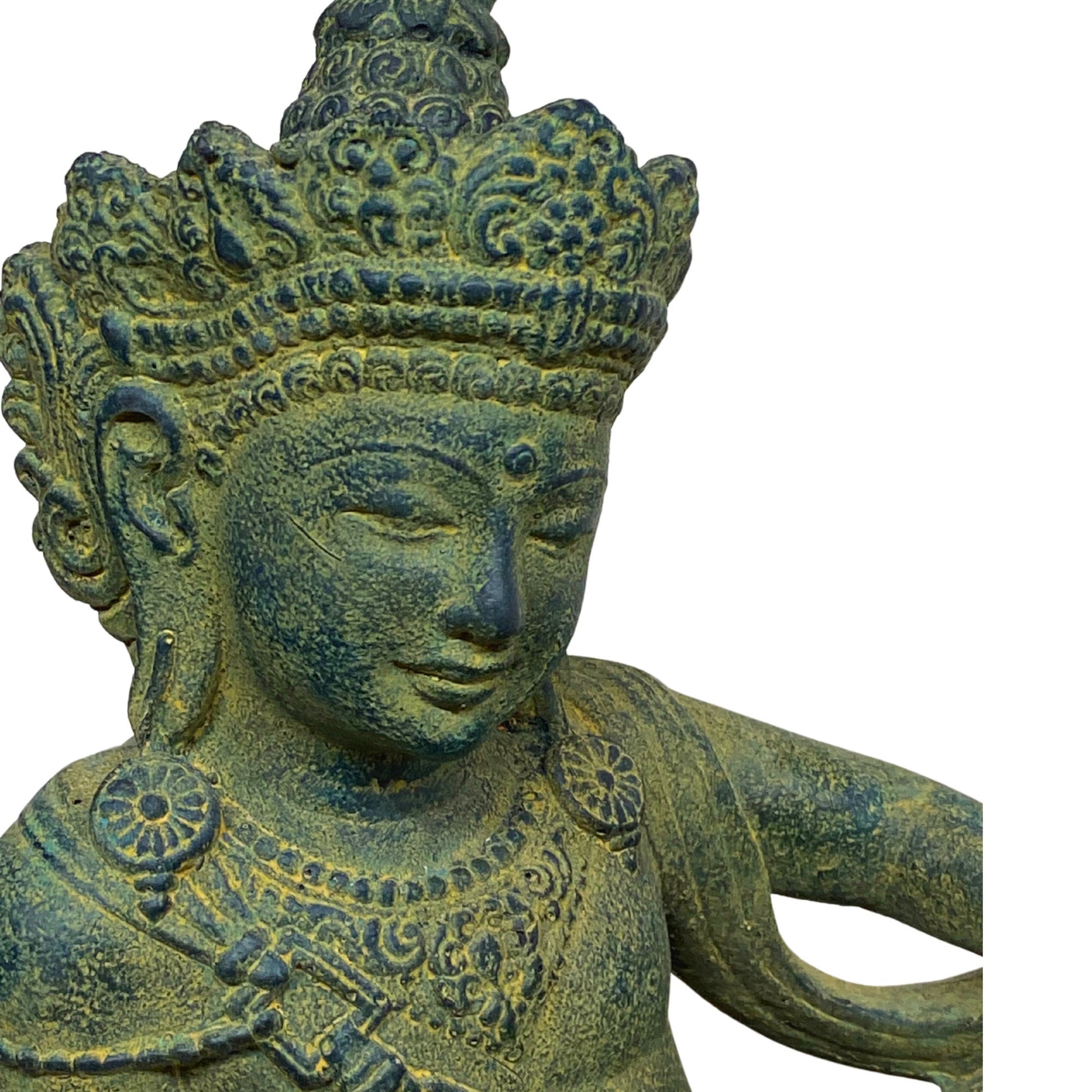 Guanyin Kwan Yin Garden Statue Water Moon Goddess Cast Stone Sculpture Buddhist Bali Art - Acadia World Traders