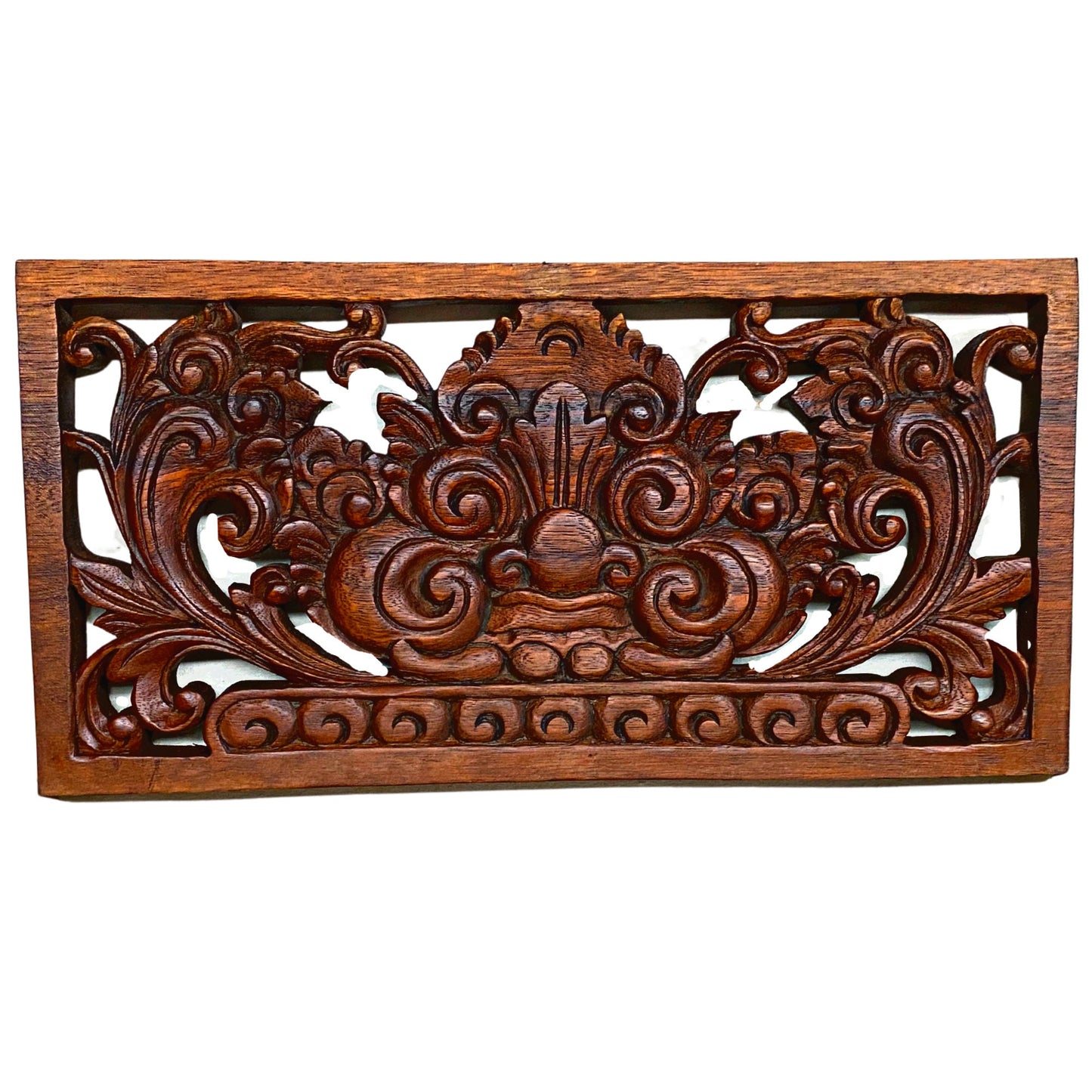 Balinese Bhoma Boma Demon Child of the Earth Guardian Wall Art Relief Panel Hand Carved Wood Carving Asian Decor Indonesian Folk art