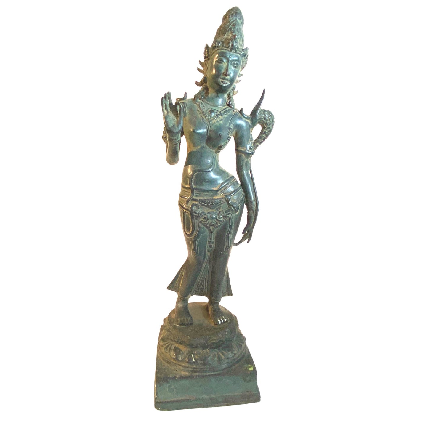 Dewi Sri Goddess Bronze Statue: Balinese Fertility Rice Goddess Metal Sculpture, Lost Wax Art