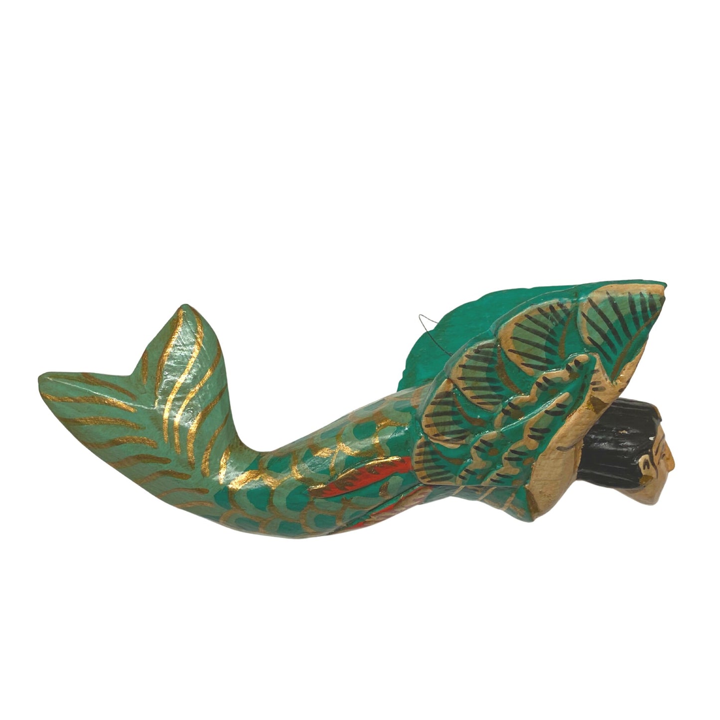 Bali winged Mermaid Goddess Sisters Ornament Carved Wood Set 3 Balinese Art