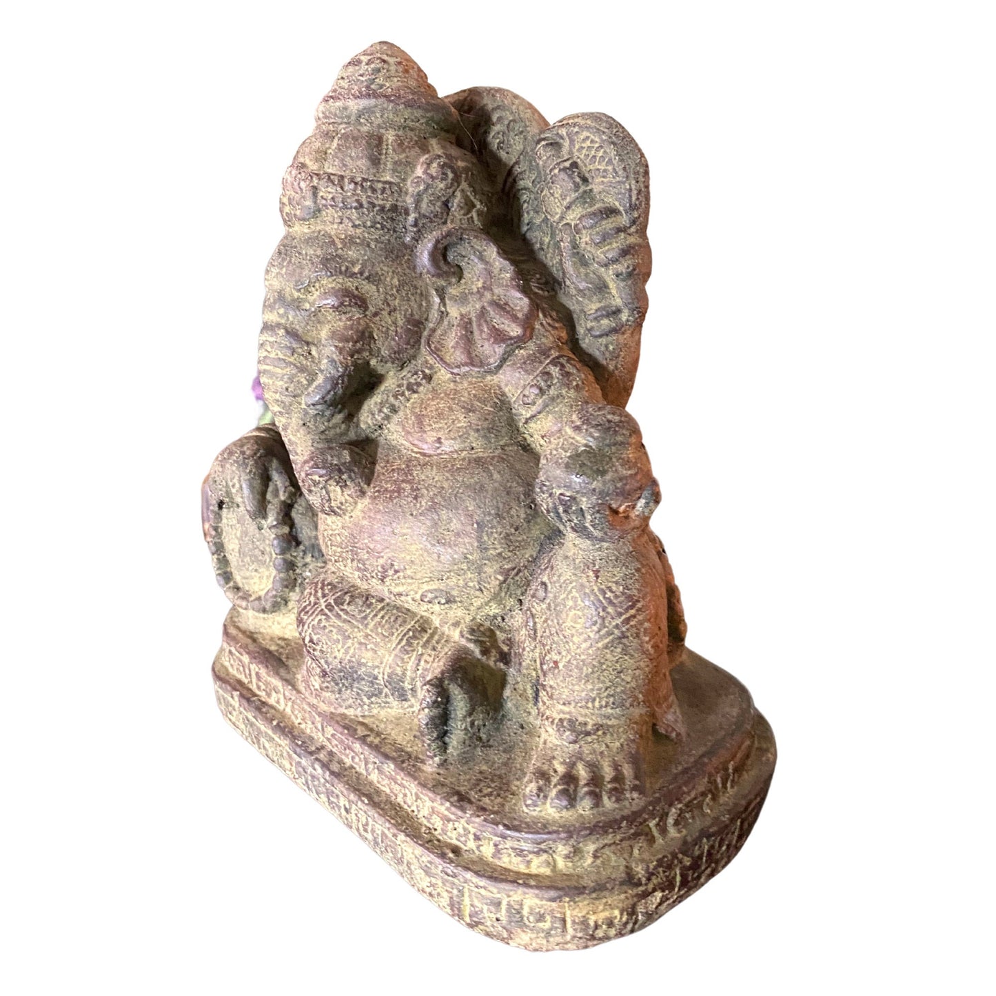 Shri Ganesha Reclining Statue Garden statuary Remover Obstacles Handmade Cast Lava stone sculpture Bali art Eclectic Decor