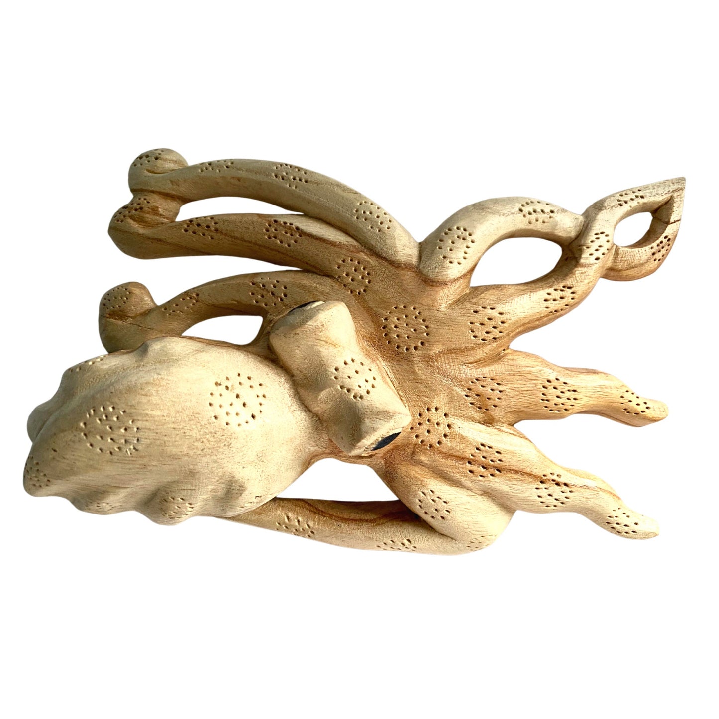 Octopus Sea-life Cephalopod Kraken Statue wood carving Sculpture Bali Wall art