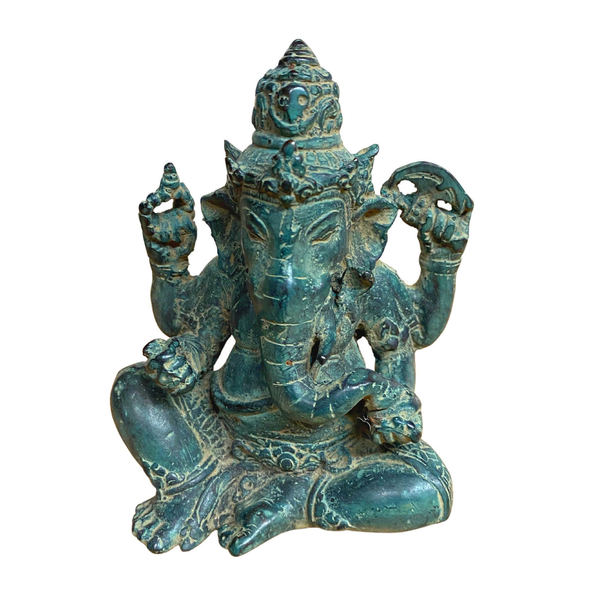Bronze Ganesha Statue: Handmade Lost Wax Cast Metal Balinese Elephant God Murti