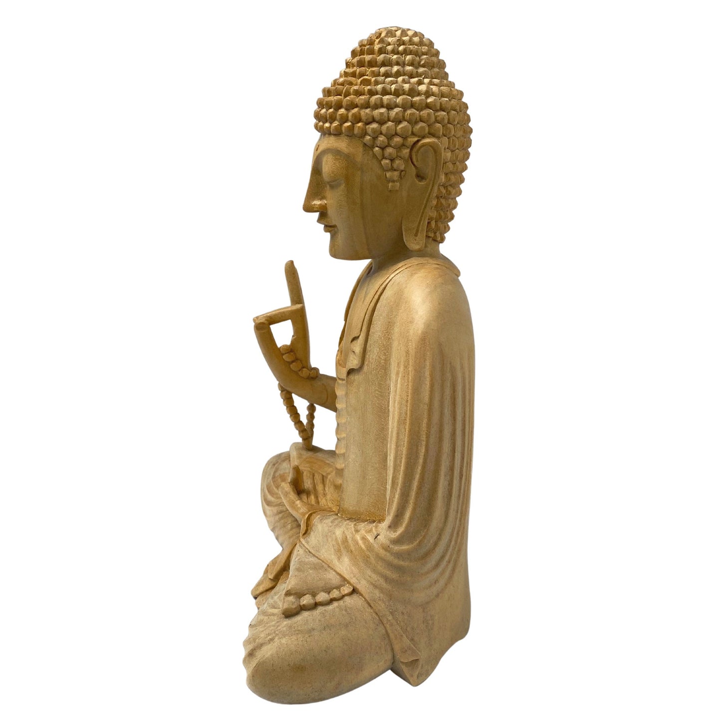 Teaching Buddha statue Dharmachakra Dharma Wheel Hand Hand Carved Wood carving Sculpture Bali Buddhist Art