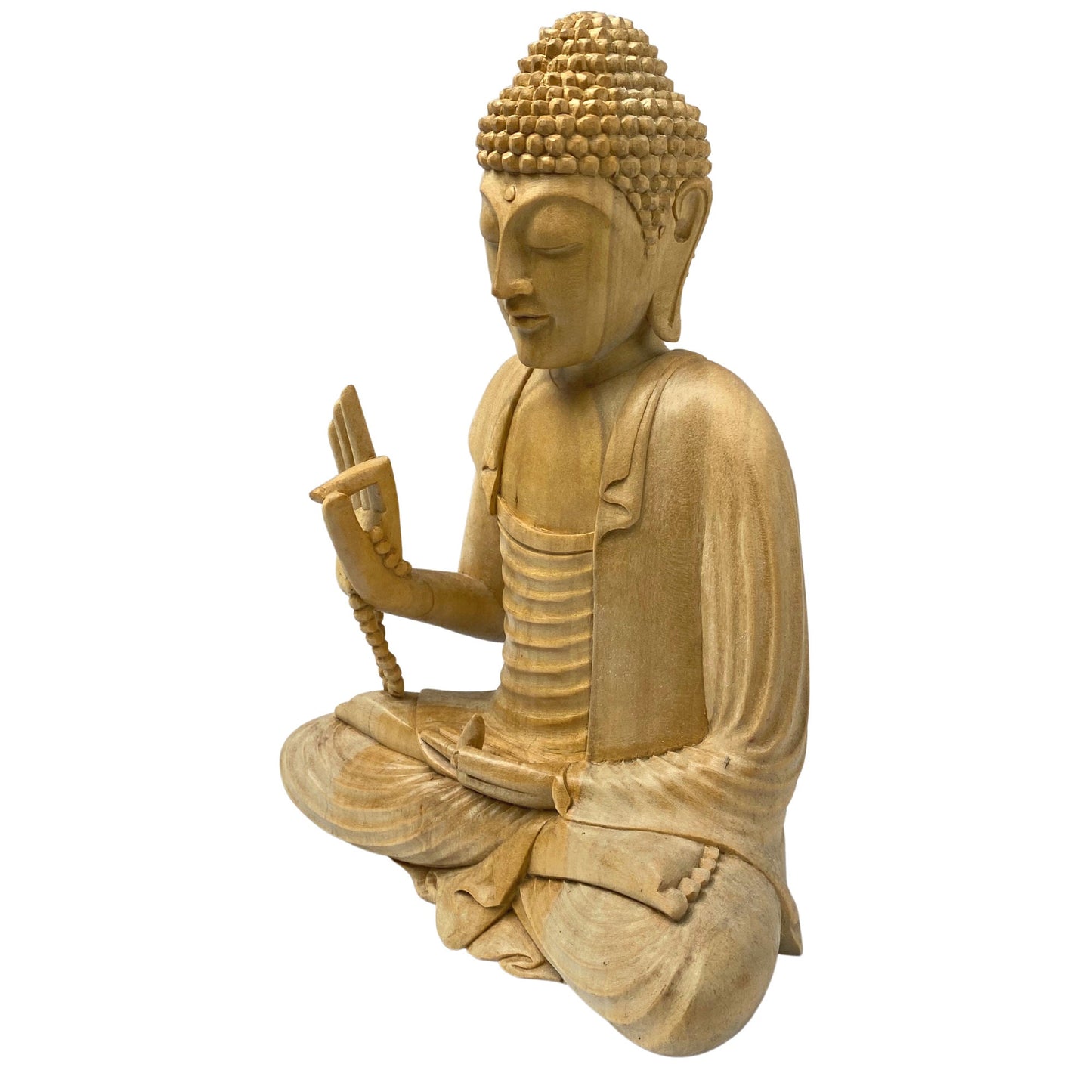 Teaching Buddha statue Dharmachakra Dharma Wheel Hand Hand Carved Wood carving Sculpture Bali Buddhist Art