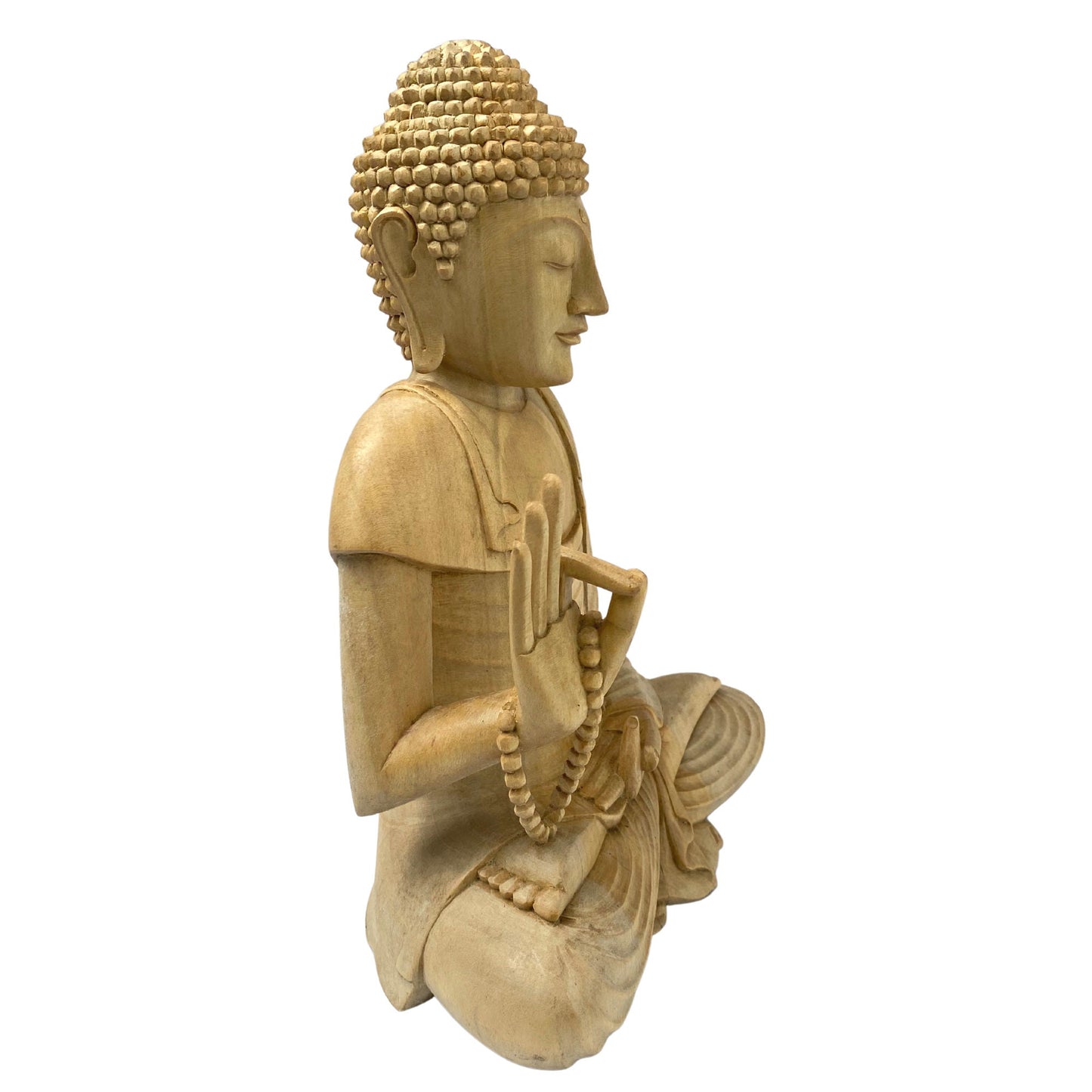 Teaching Buddha statue Dharmachakra Dharma Wheel Hand Hand Carved Wood carving Sculpture Bali Buddhist Art