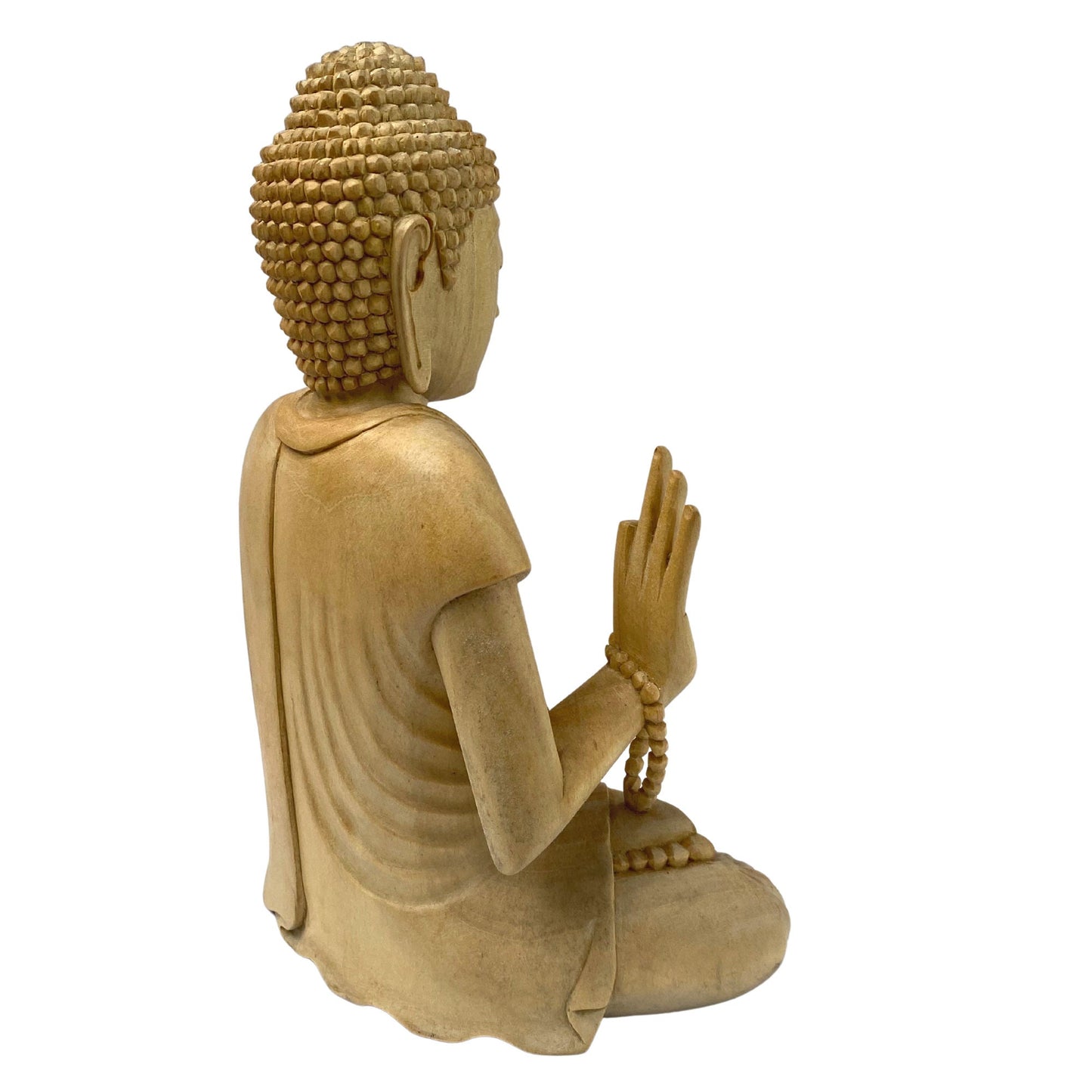 Teaching Buddha statue Dharmachakra Dharma Wheel Hand Hand Carved Wood carving Sculpture Bali Buddhist Art