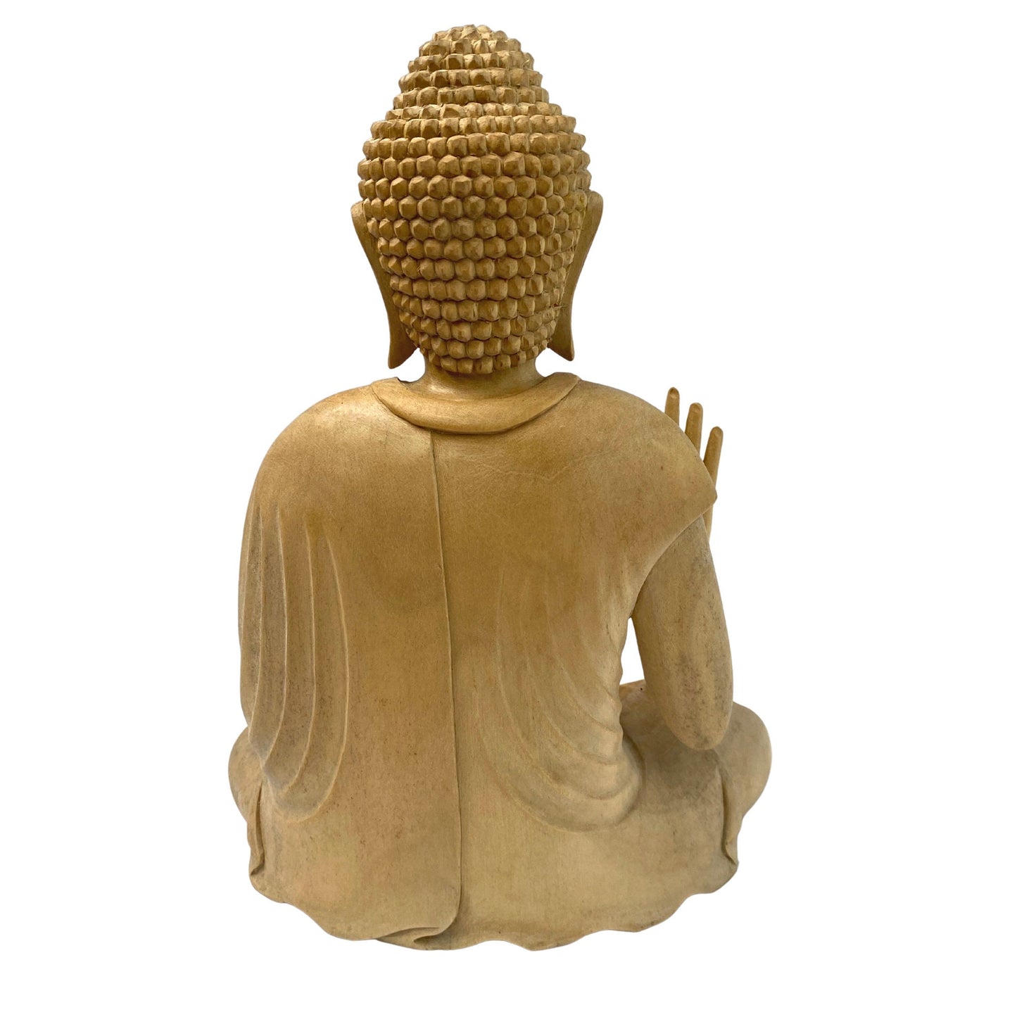 Teaching Buddha statue Dharmachakra Dharma Wheel Hand Hand Carved Wood carving Sculpture Bali Buddhist Art