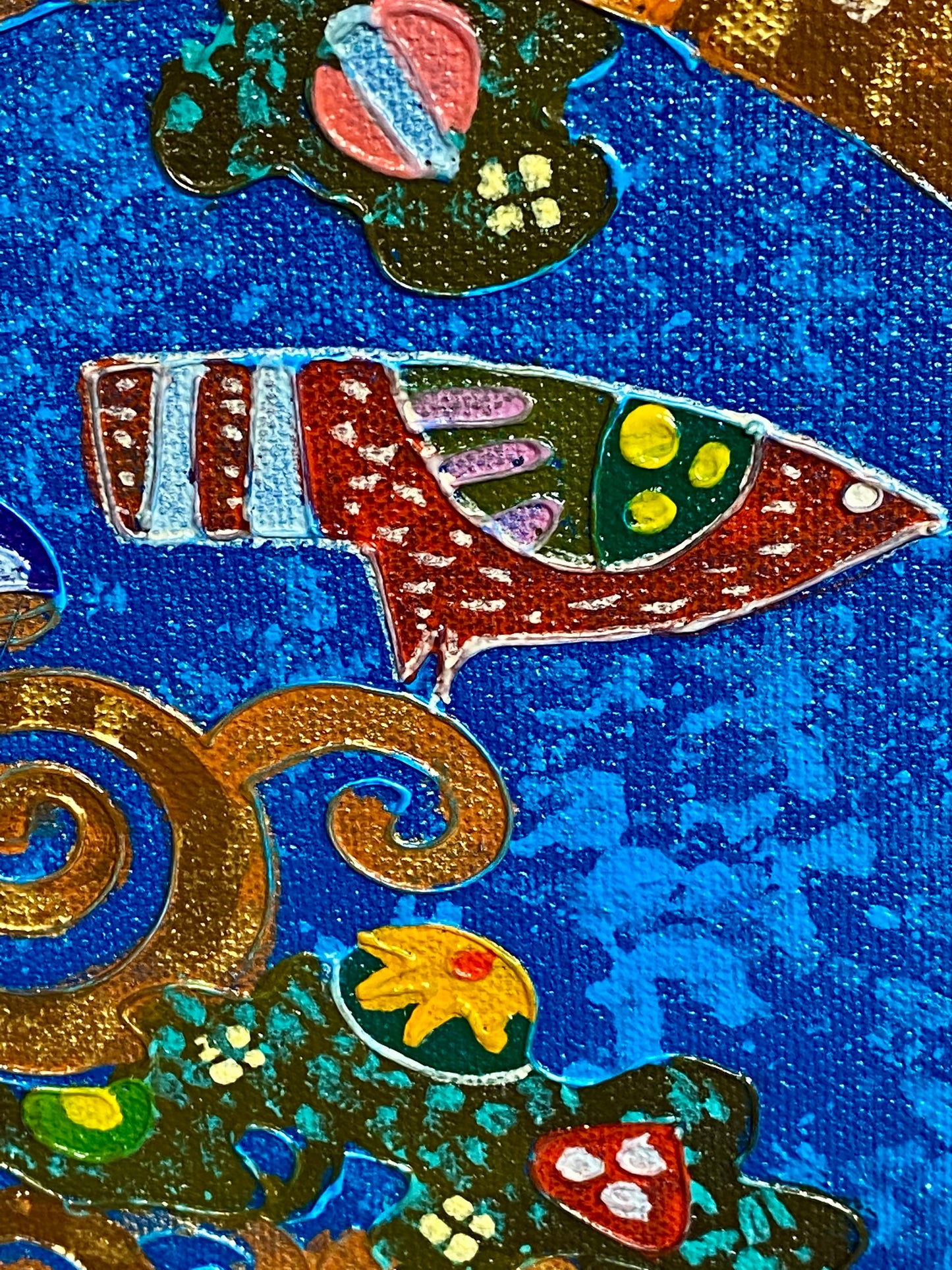Tree of Life Painting: Klimt-Inspired, Original Balinese Artwork, Acrylic Canvas, Wall Art OOAK