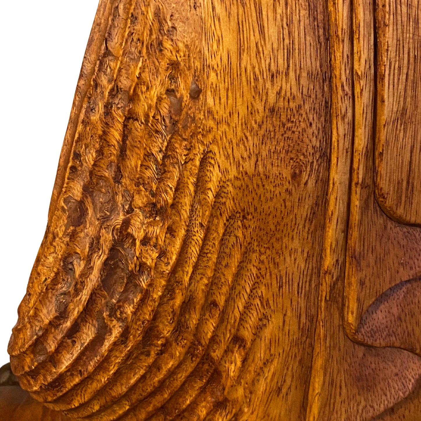 Balinese Carved Wood Buddha Sculpture: Bhumisparsha Earth Witness Pose Buddha Statue