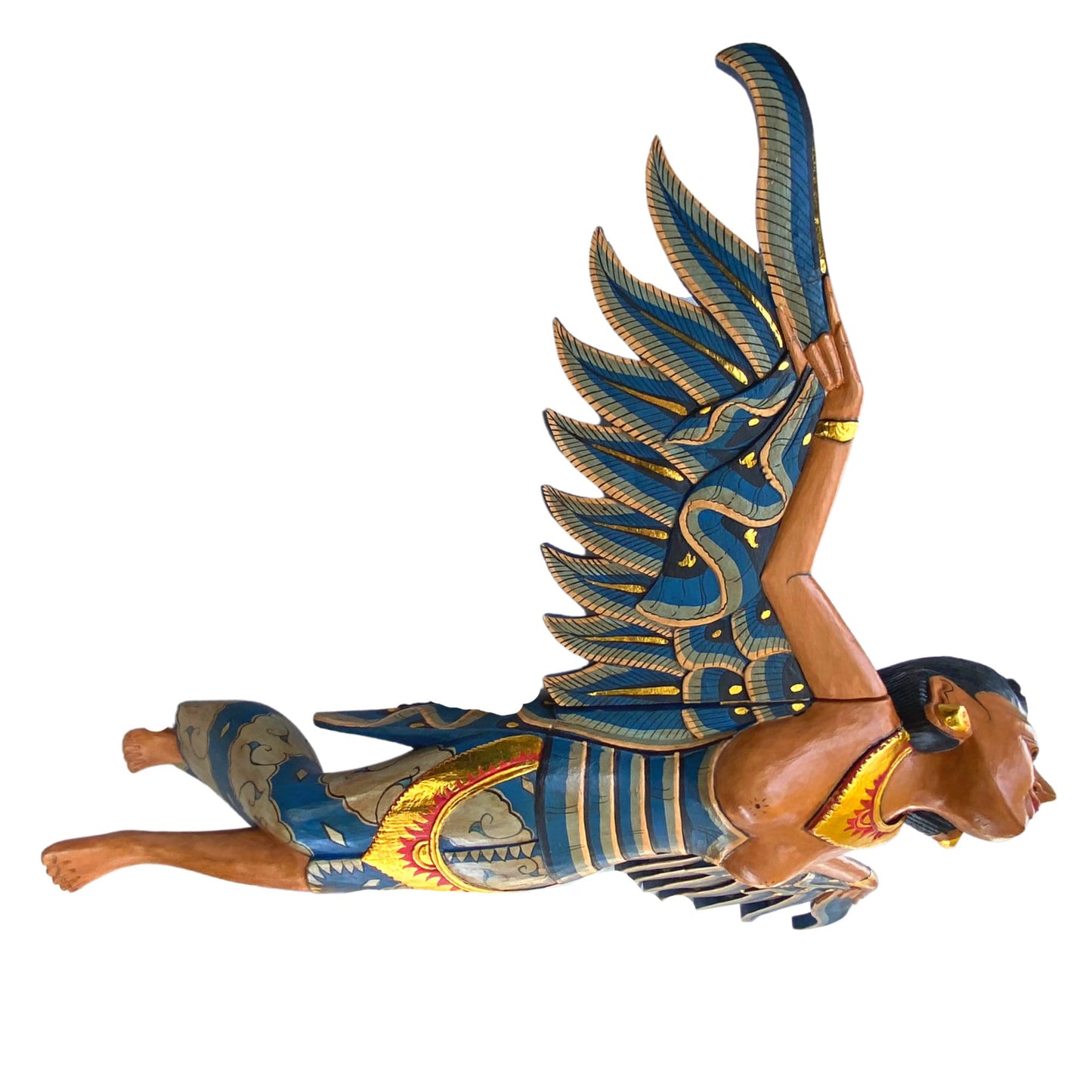 Balinese Winged Dewi Sri Goddess Mobile Demon Chaser Carved Wood Bali Art 34"