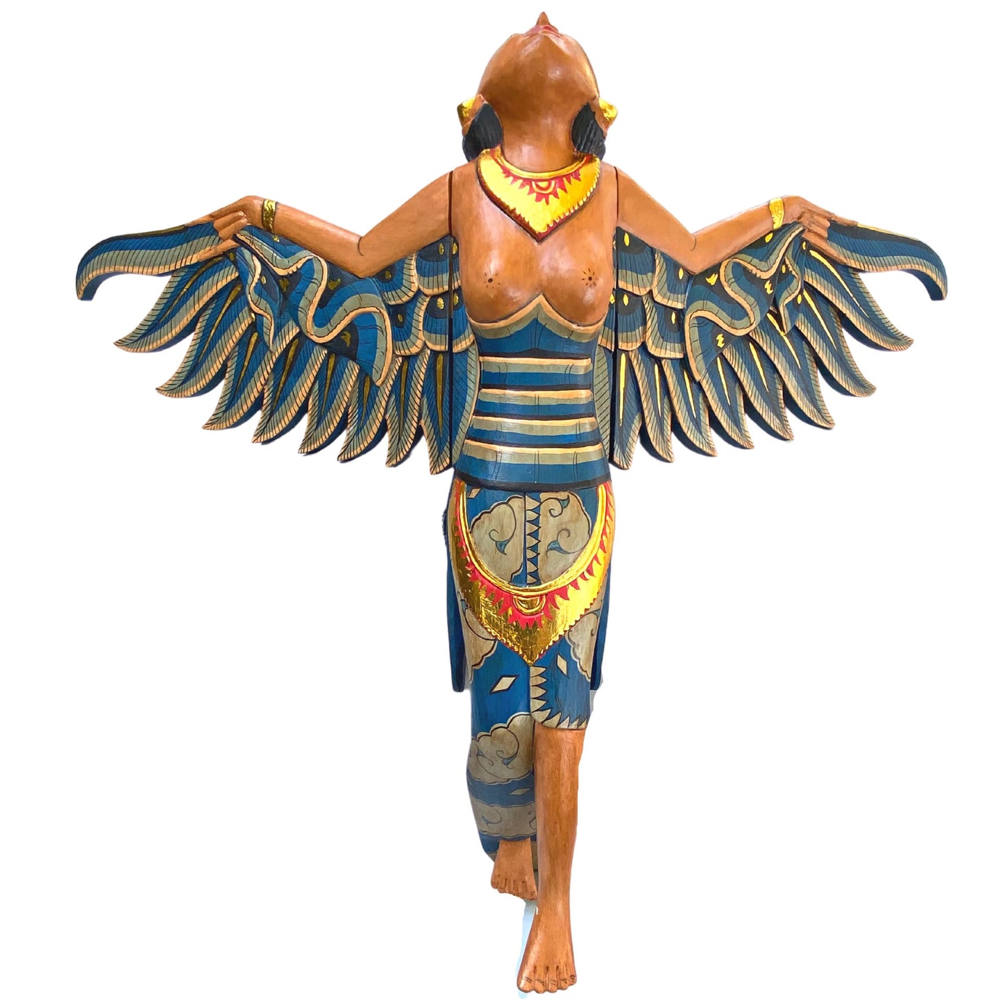 Balinese Winged Dewi Sri Goddess Mobile Demon Chaser Carved Wood Bali Art 34"