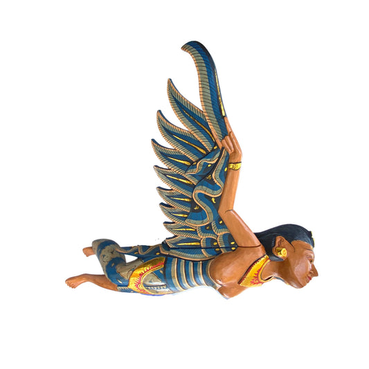 Balinese Winged Dewi Sri Goddess Mobile Demon Chaser Carved Wood Bali Art 34"