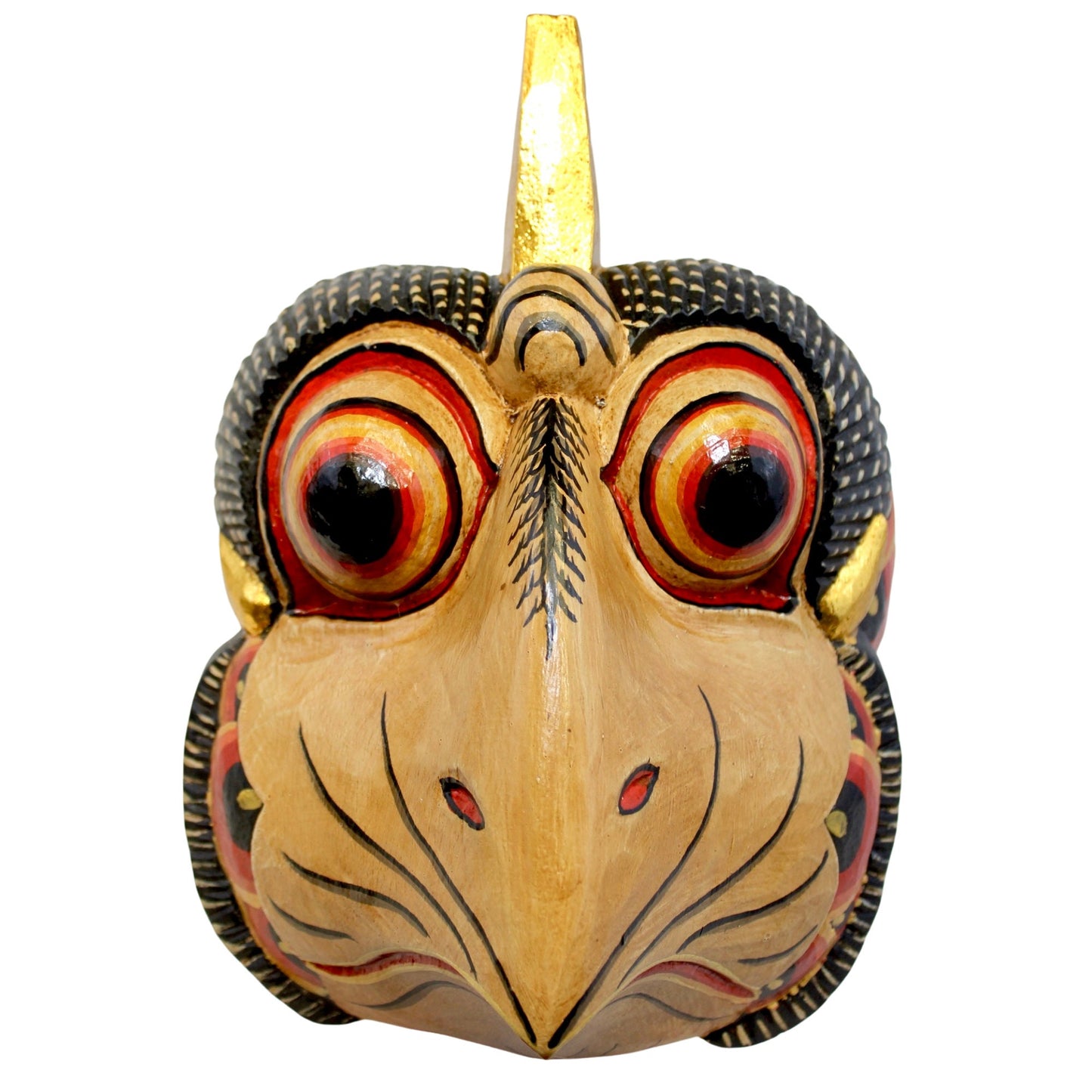Balinese Chicken Mask Rooster Fowl polychrome Wooden Mask Bali Folk Art Hand carved wood Carving Wall Art Decor Indonesian - Acadia World Traders
