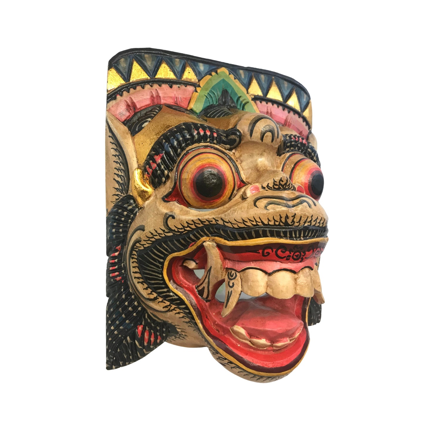White Hanuman Mask the Monkey General Balinese Topeng Hand Carved Carving Wood Bali wall Art Wall art