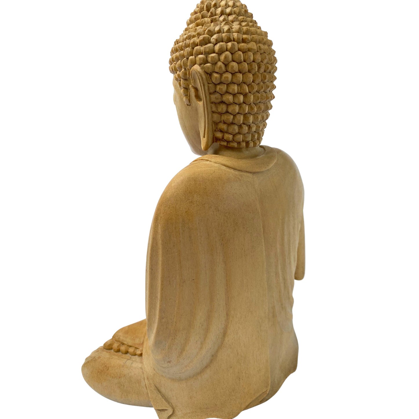 Teaching Buddha statue Dharma Wheel chakra Hand Carved Wood carving Sculpture Bali Art