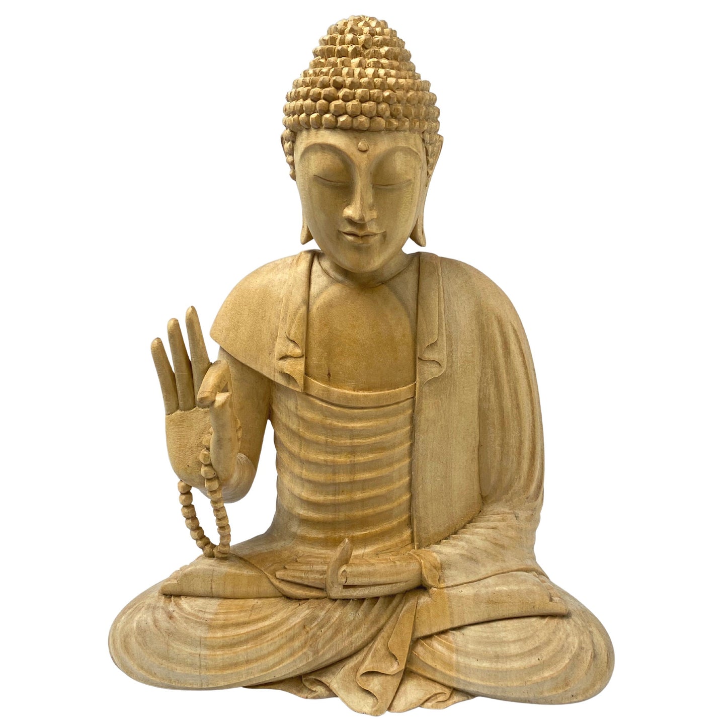 Teaching Buddha statue Dharmachakra Dharma Wheel Hand Hand Carved Wood carving Sculpture Bali Buddhist Art
