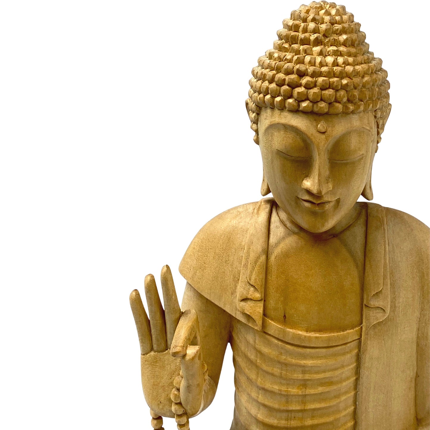 Teaching Buddha statue Dharmachakra Dharma Wheel Hand Hand Carved Wood carving Sculpture Bali Buddhist Art