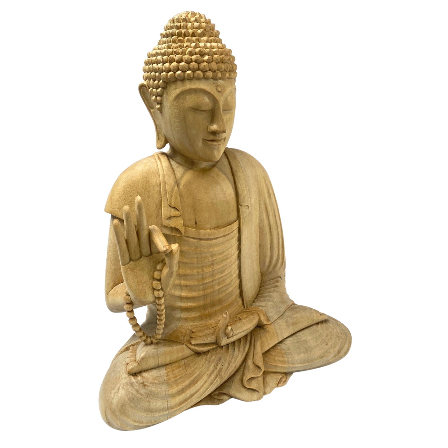 Teaching Buddha statue Dharmachakra Dharma Wheel Hand Hand Carved Wood carving Sculpture Bali Buddhist Art