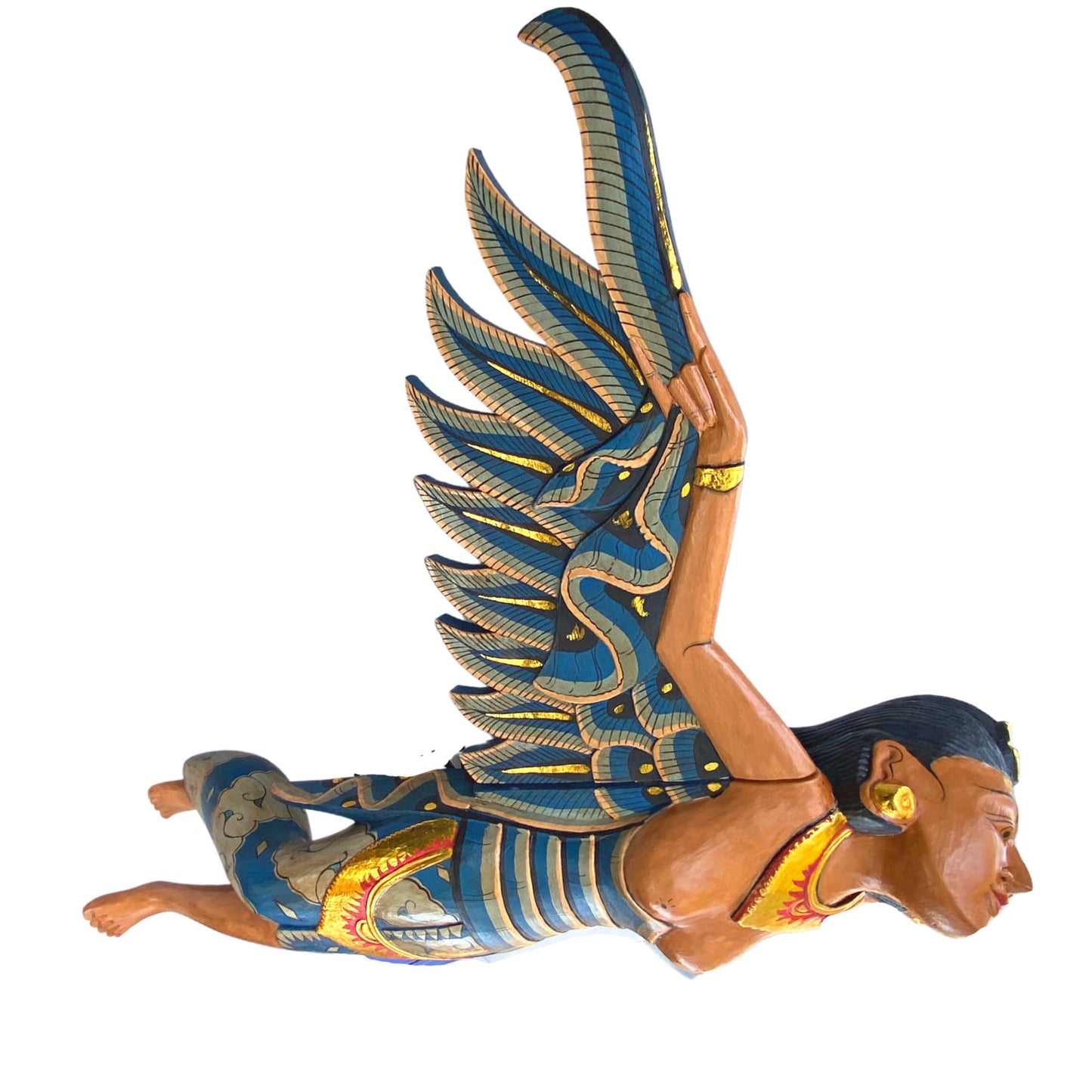 Balinese Winged Dewi Sri Goddess Mobile Demon Chaser Carved Wood Bali Art 34"