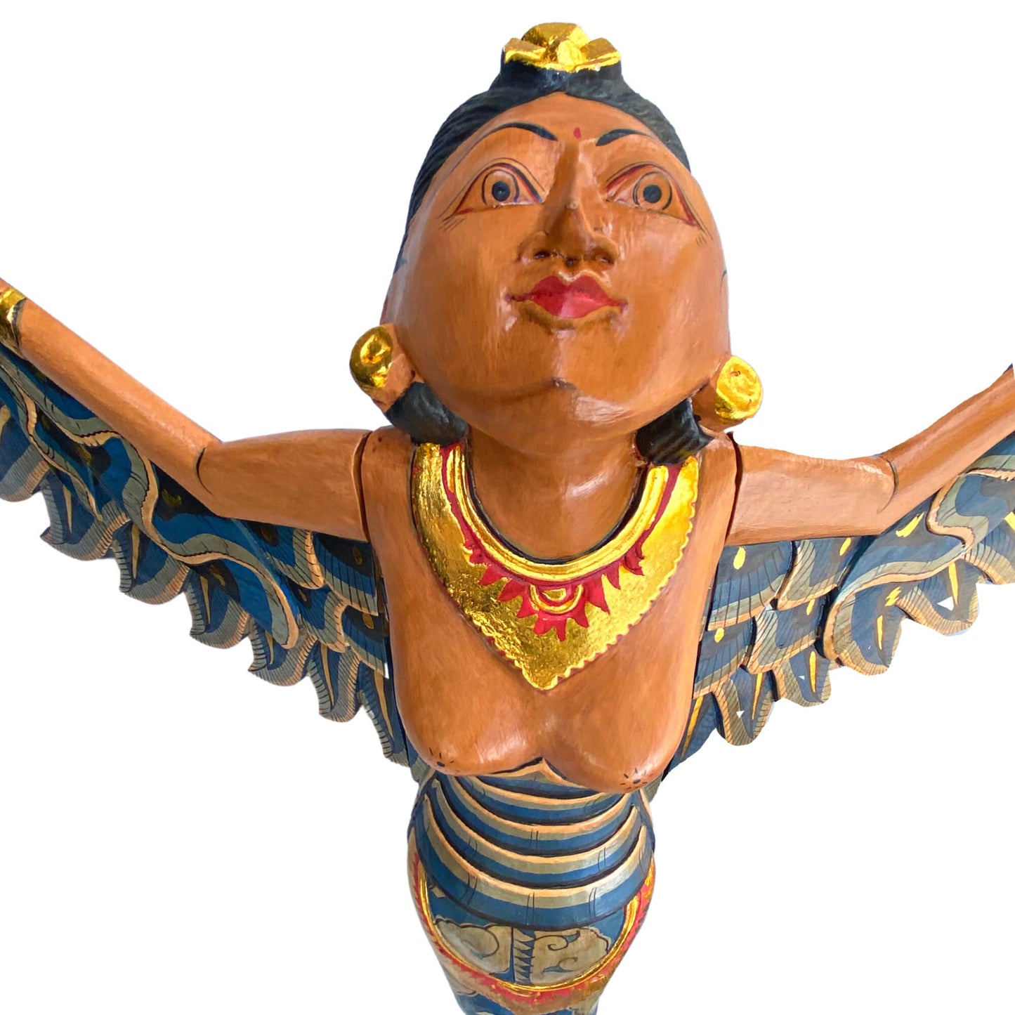 Balinese Winged Dewi Sri Goddess Mobile Demon Chaser Carved Wood Bali Art 34"