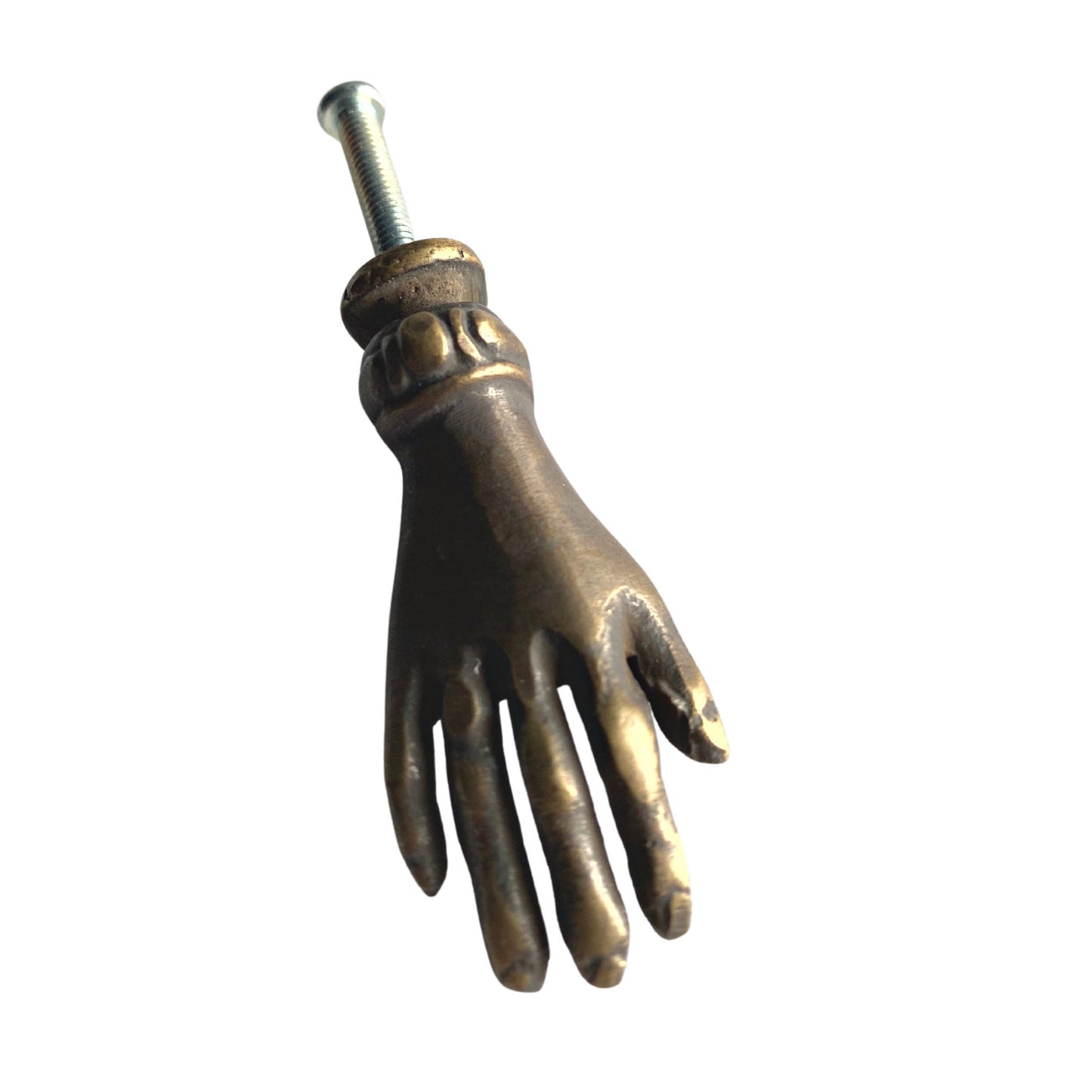 Buddha Mudra Brass Cabinet Knob: Hand-Shaped Bali Decor