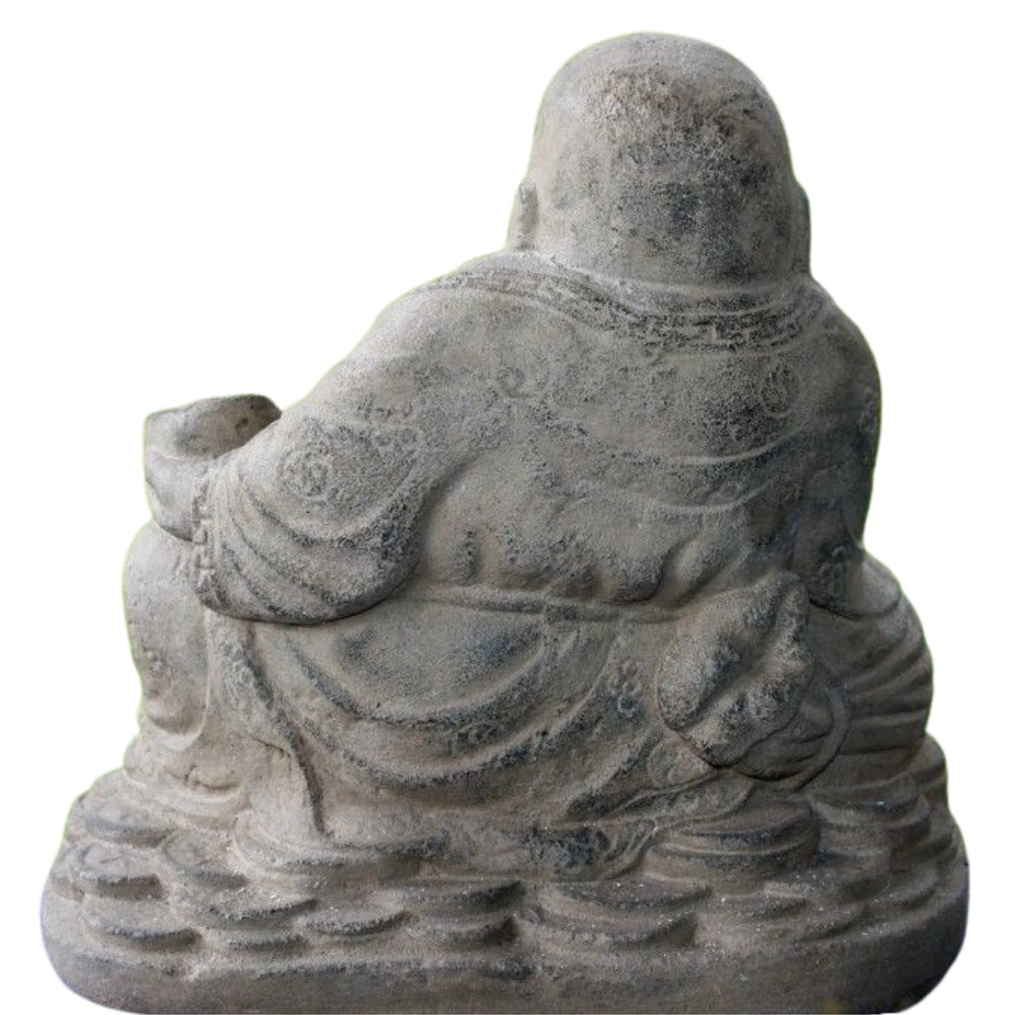 Hotei Budai Prosperity Laughing Buddha Garden Statue Handmade cast lava stone Sculpture Bali Yard Art