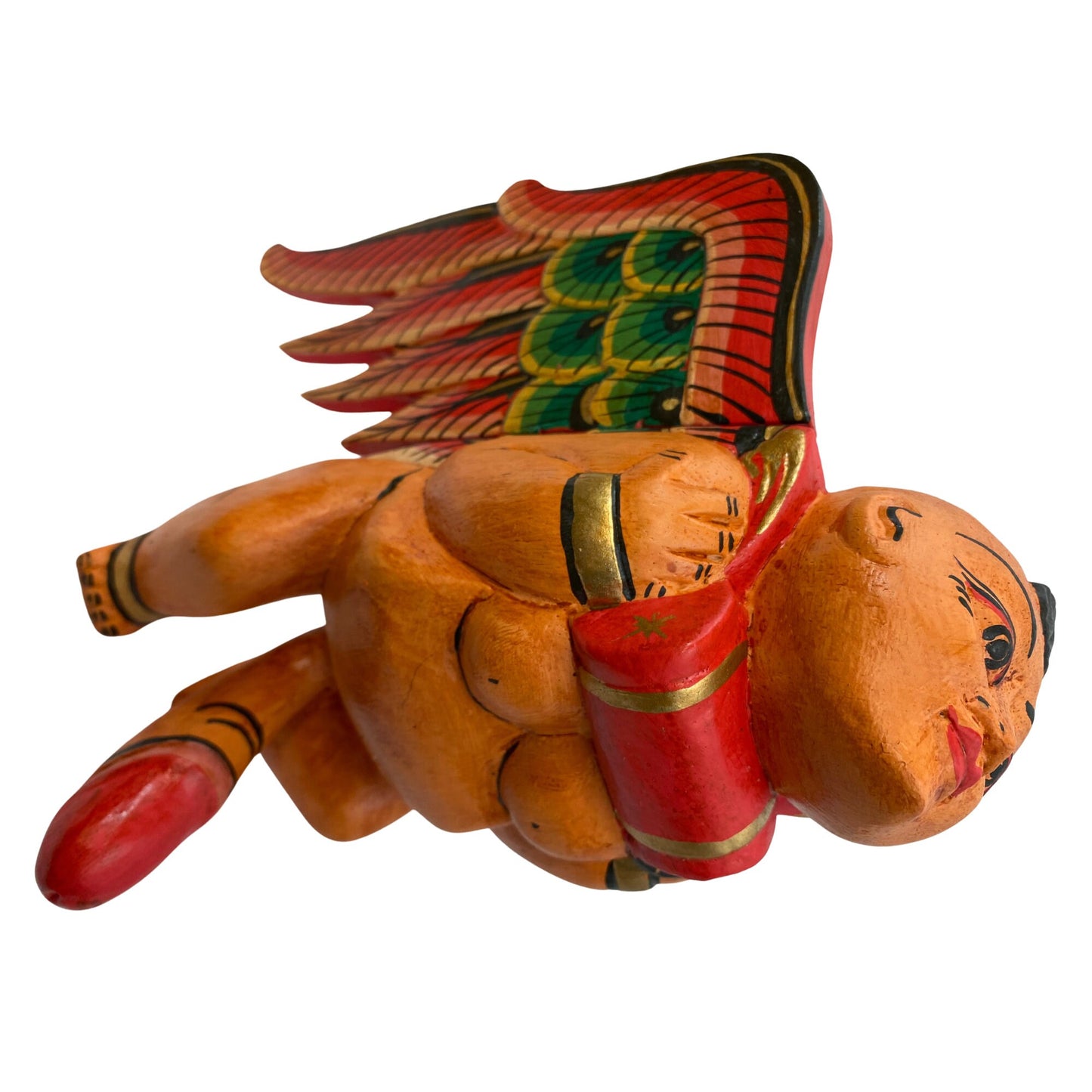 Winged Balinese Baby mobile Lingam Flying Dick Statue Cradle guardian Spiritchaser Carved wood Bali art